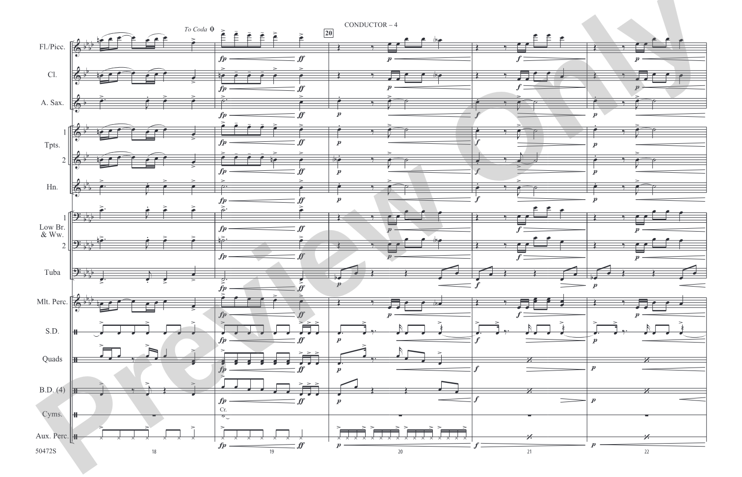 Strategy: Marching Band Conductor Score & Parts