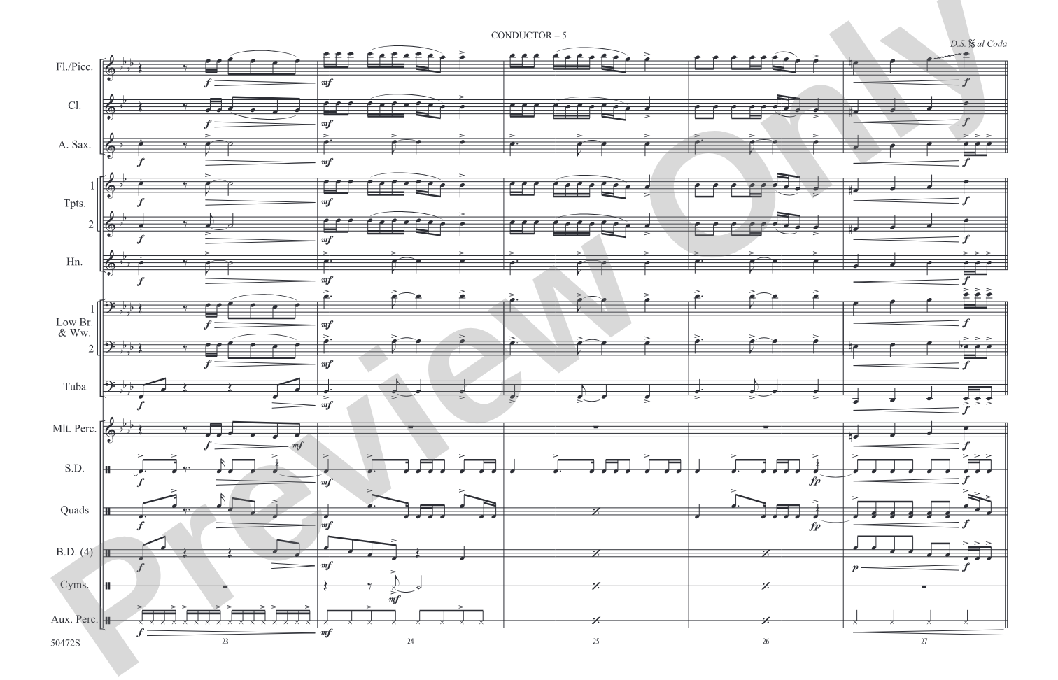 Strategy: Marching Band Conductor Score & Parts