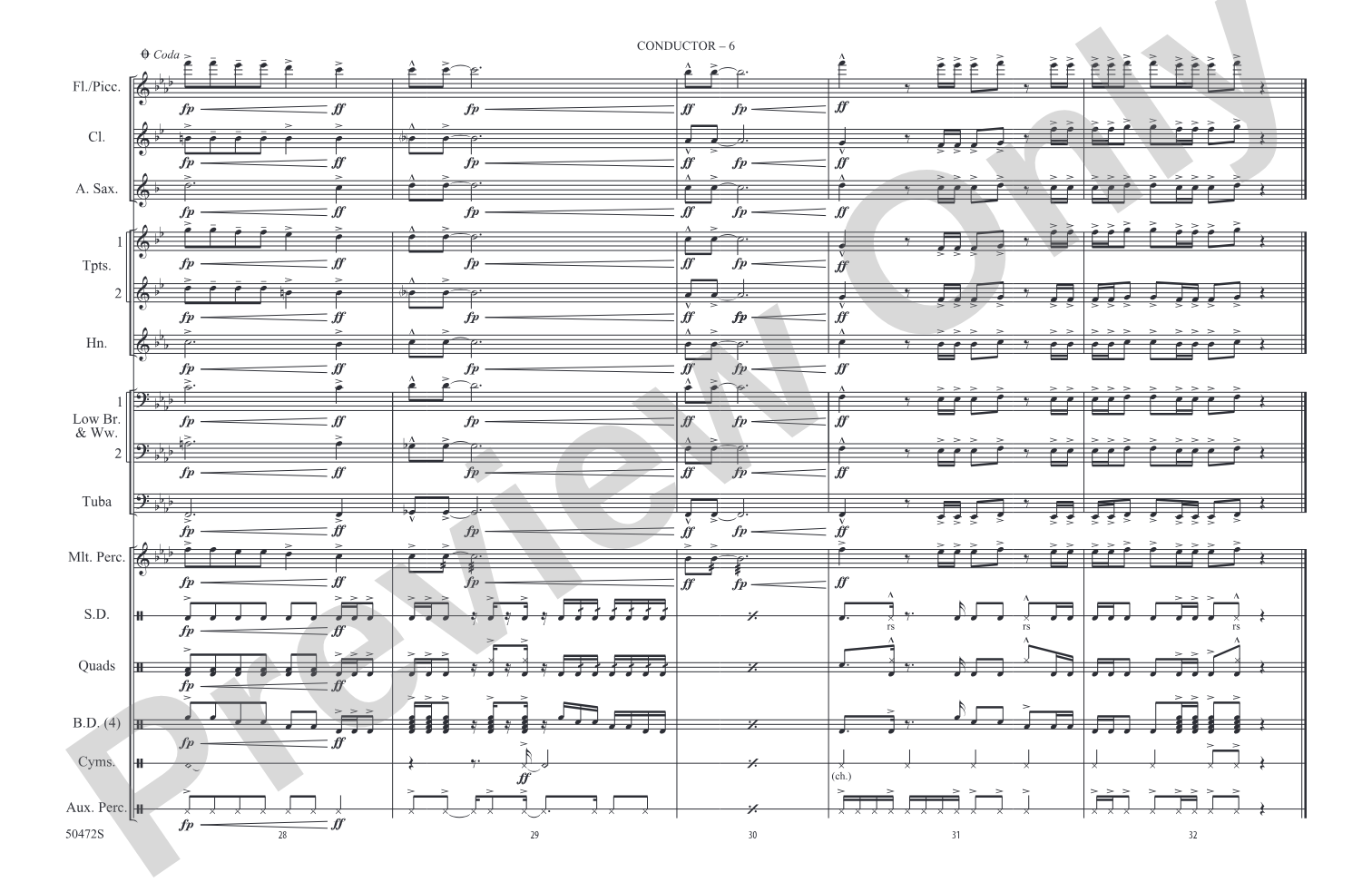 Strategy: Marching Band Conductor Score & Parts