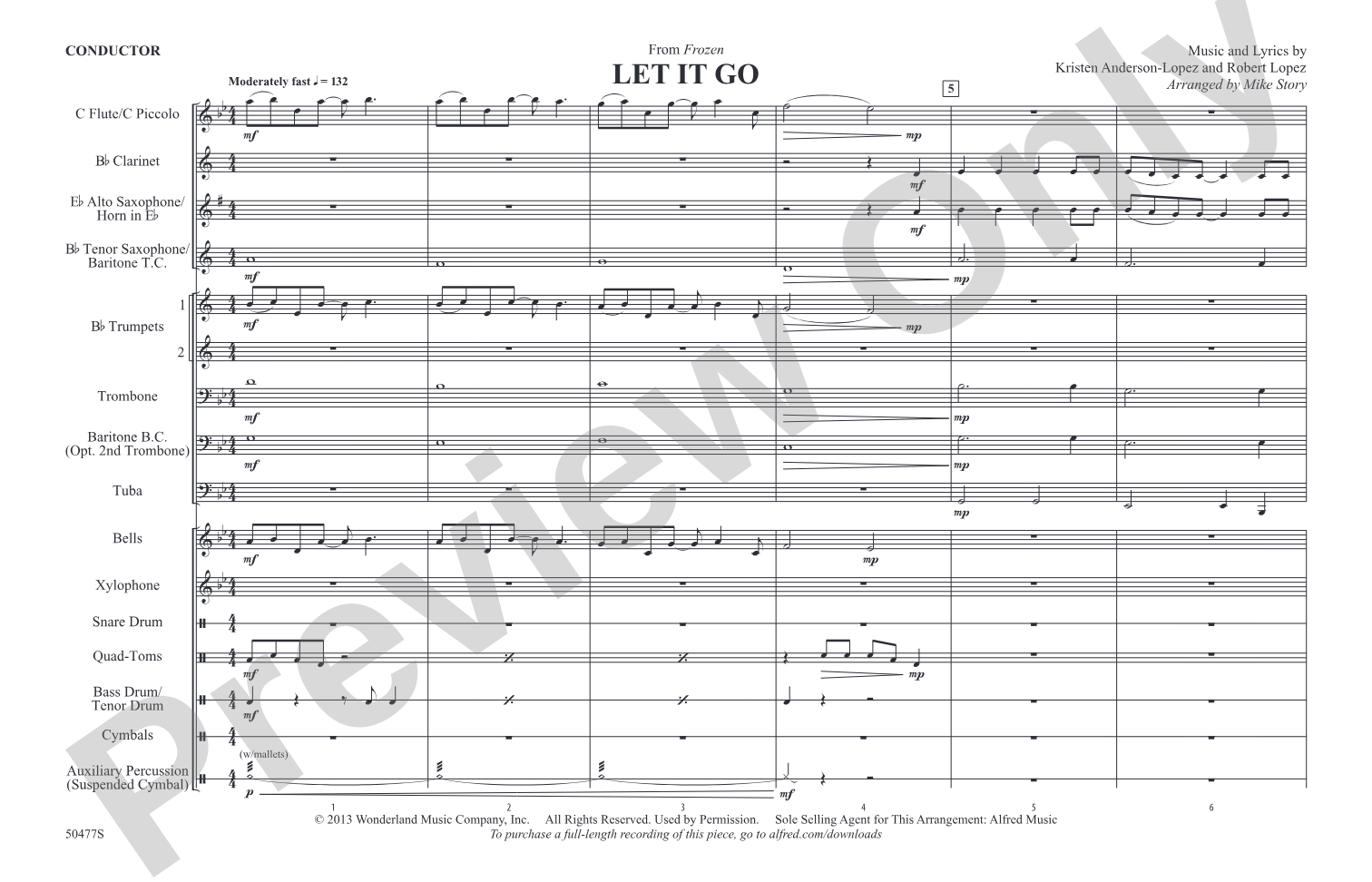 Let It Go: Marching Band Conductor Score & Parts