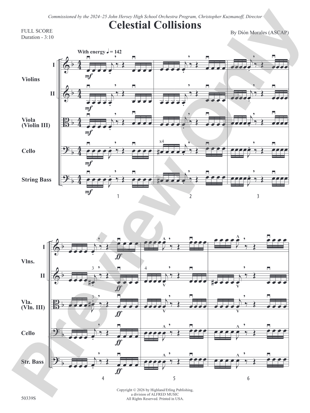 Celestial Collisions: String Orchestra Conductor Score & Parts
