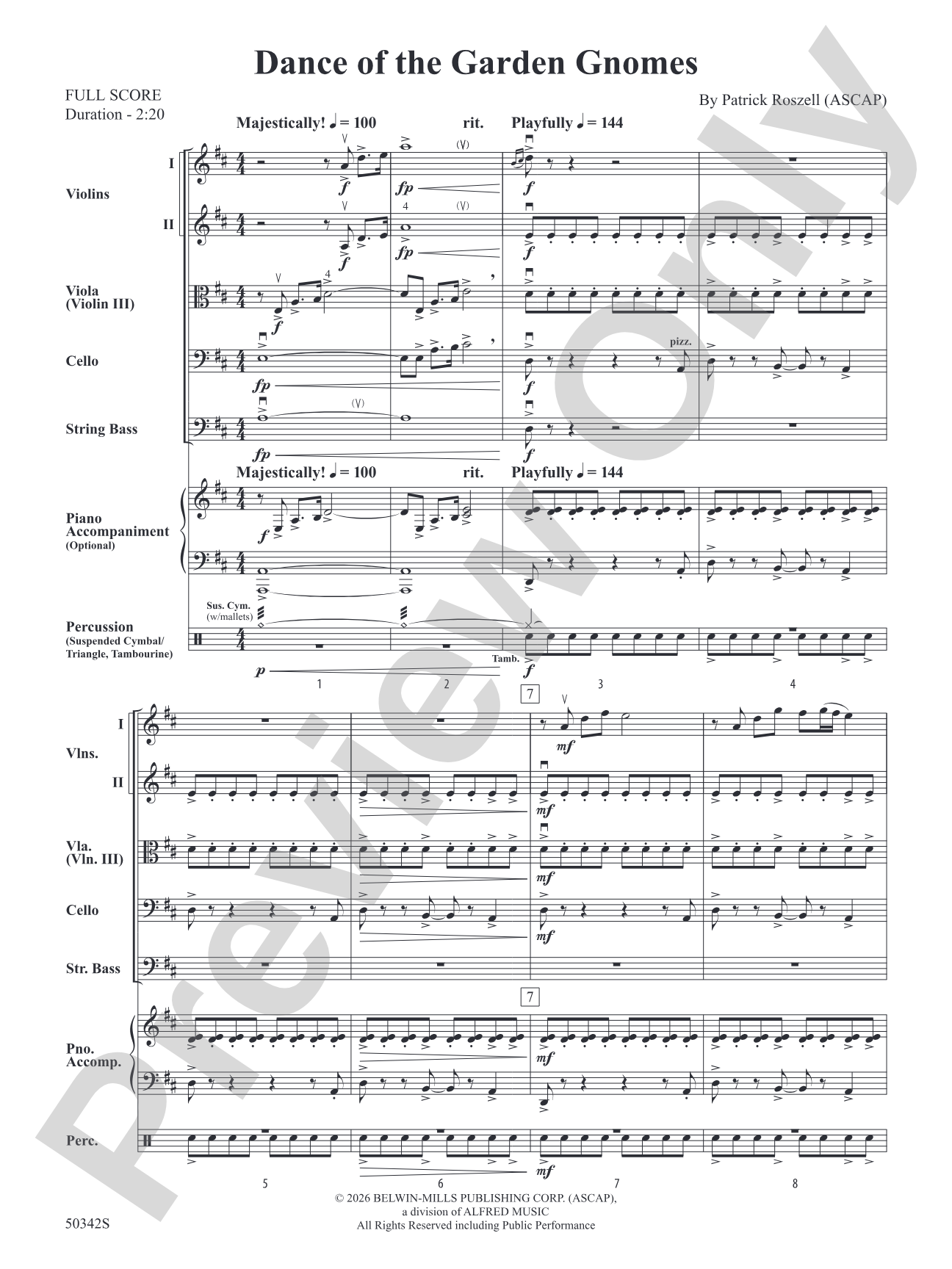 Dance of the Garden Gnomes: String Orchestra Conductor Score & Parts