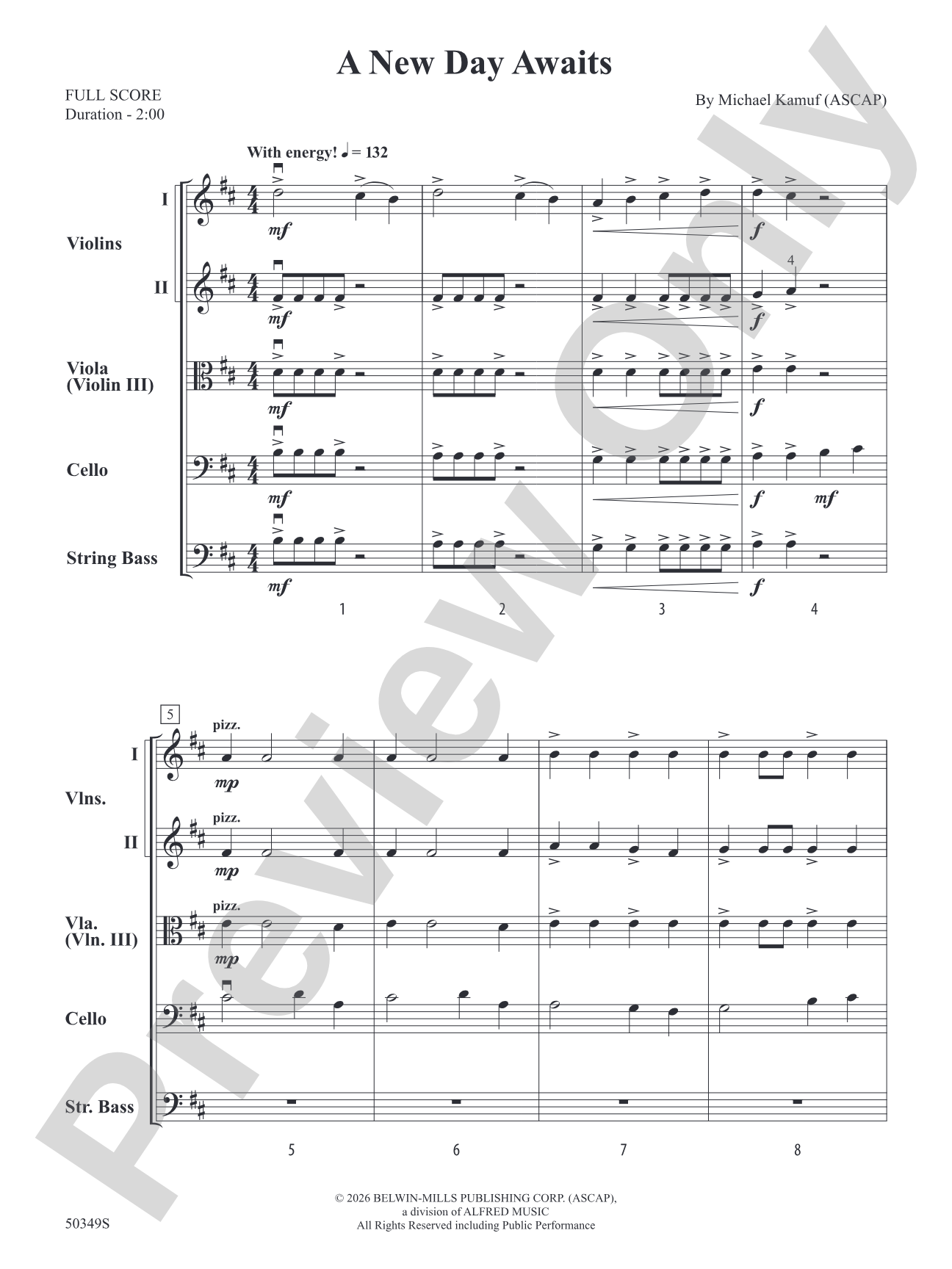 A New Day Awaits: String Orchestra Conductor Score & Parts