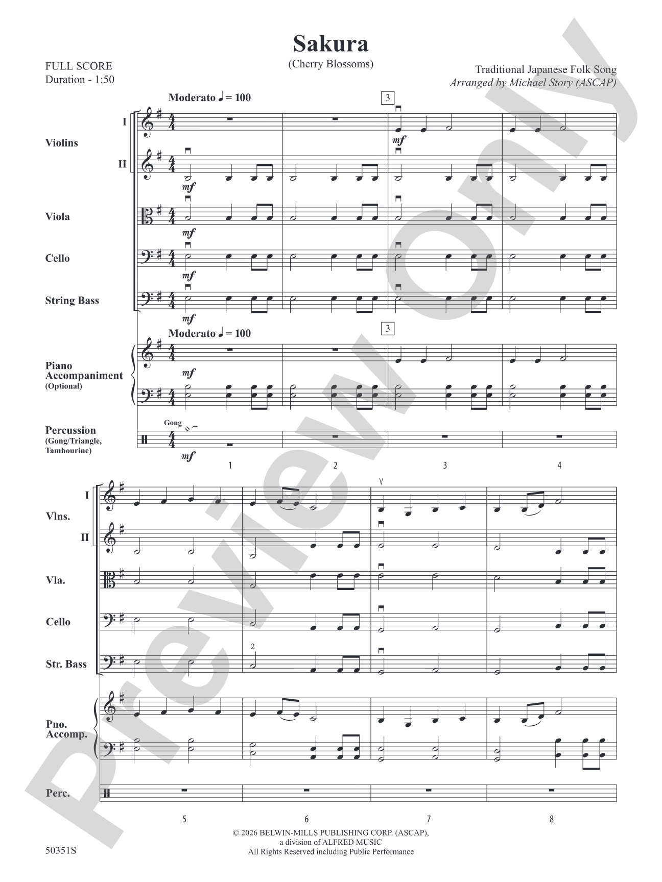Sakura: String Orchestra Conductor Score & Parts