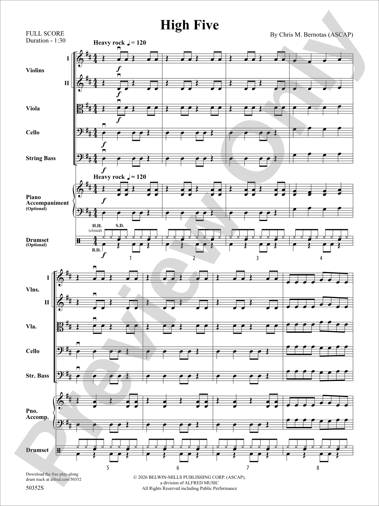 High Five: String Orchestra Conductor Score & Parts