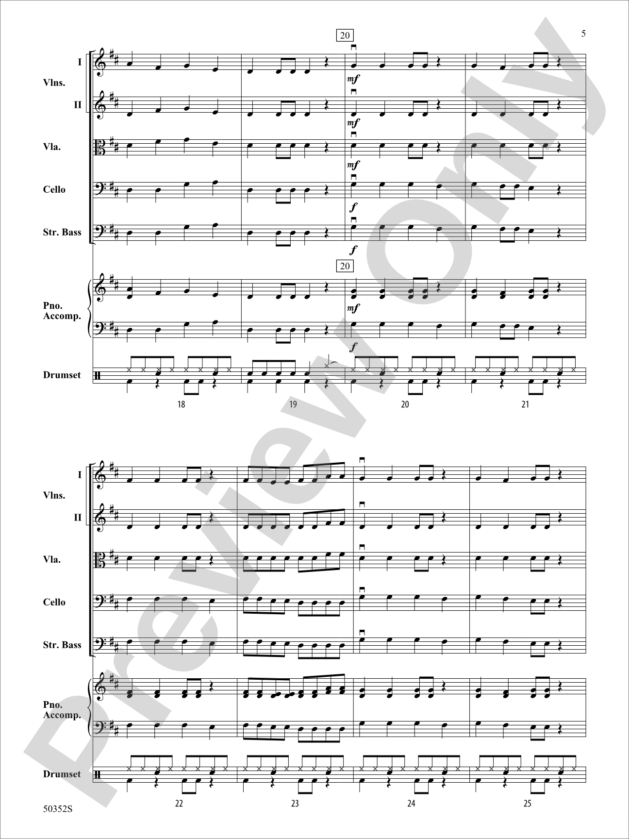 High Five: String Orchestra Conductor Score & Parts