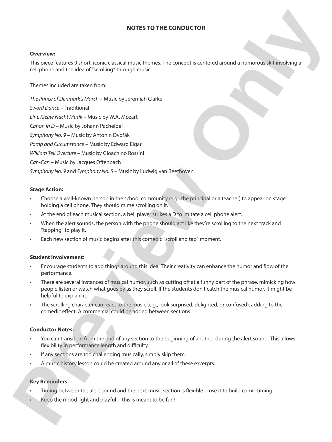 Playlist: String Orchestra Conductor Score & Parts
