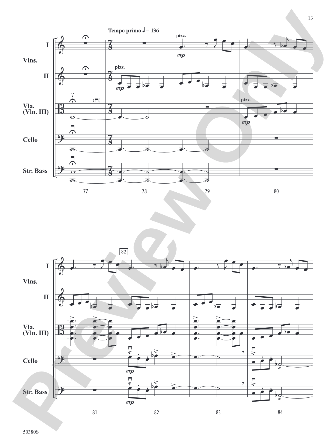 Danza Fuoco: String Orchestra Conductor Score & Parts