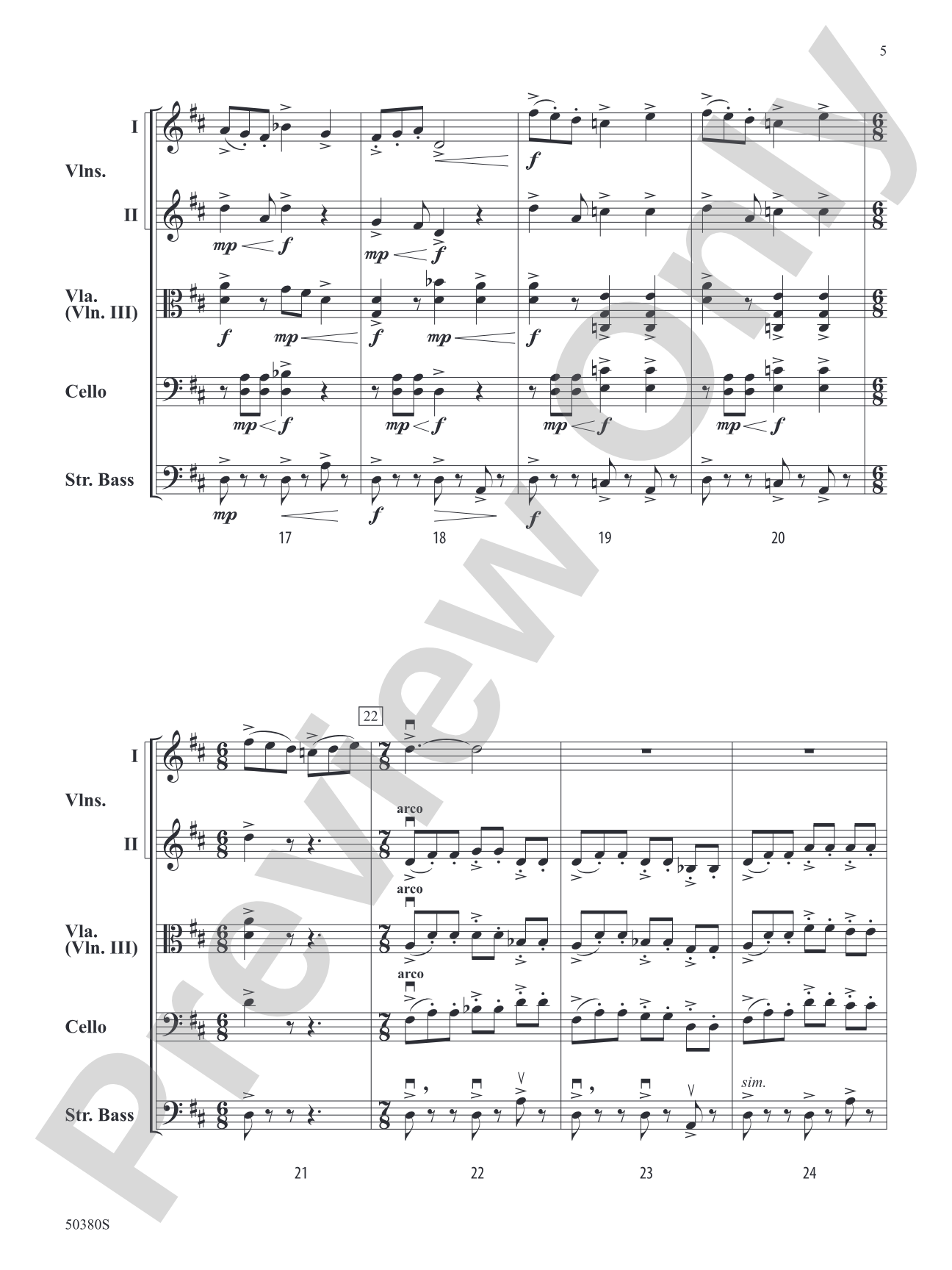 Danza Fuoco: String Orchestra Conductor Score & Parts