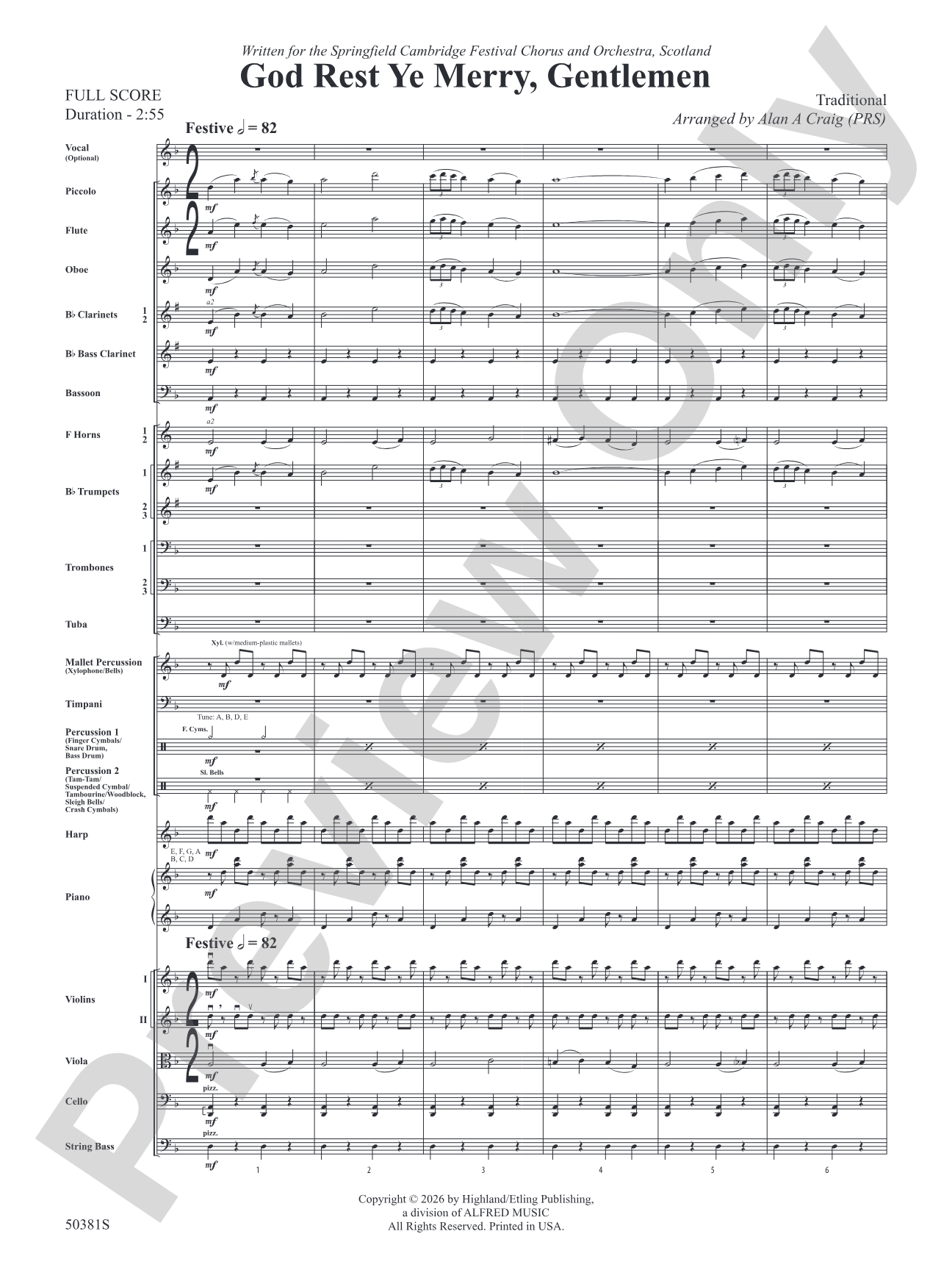 God Rest Ye Merry, Gentlemen: Full Orchestra Conductor Score & Parts