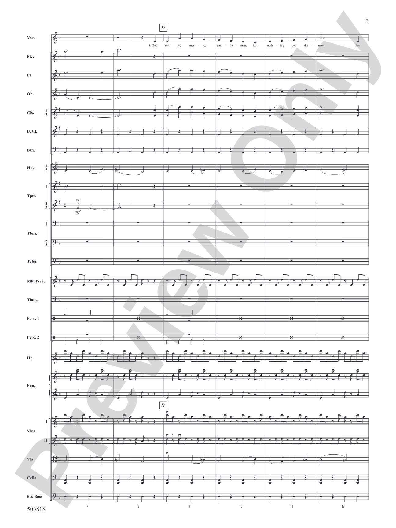 God Rest Ye Merry, Gentlemen: Full Orchestra Conductor Score & Parts