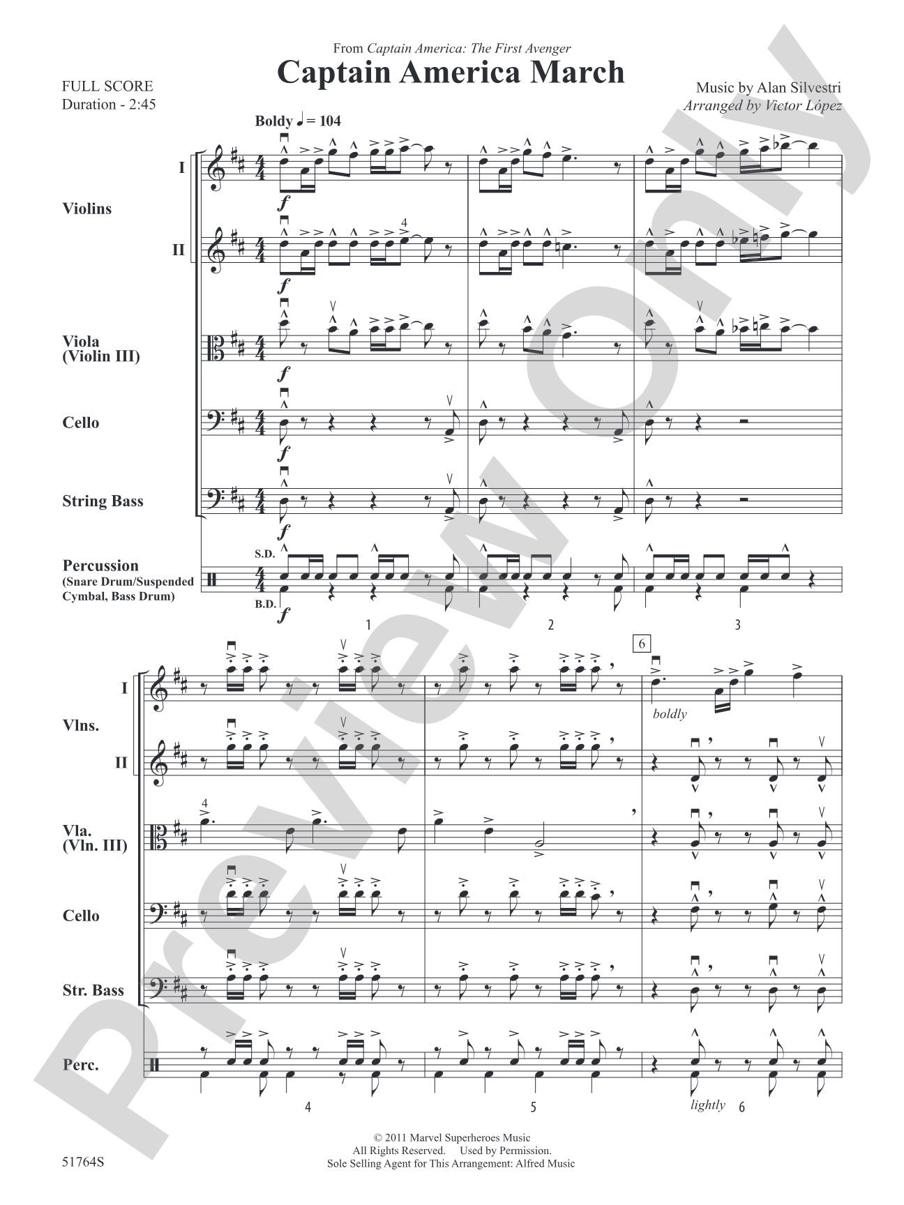 Captain America March: String Orchestra Conductor String Orchestra Conductor Score & Parts