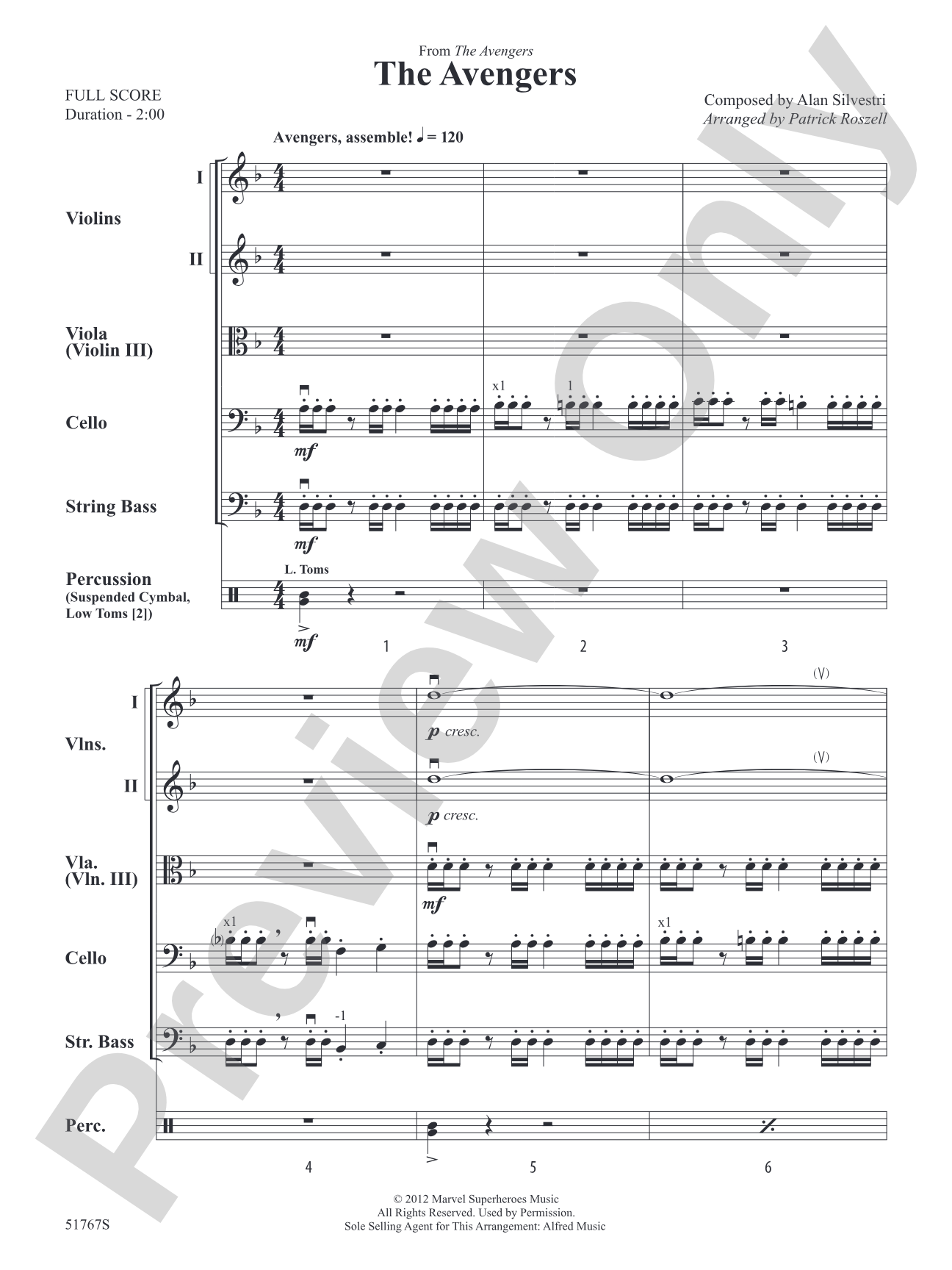 The Avengers: String Orchestra Conductor Score & Parts