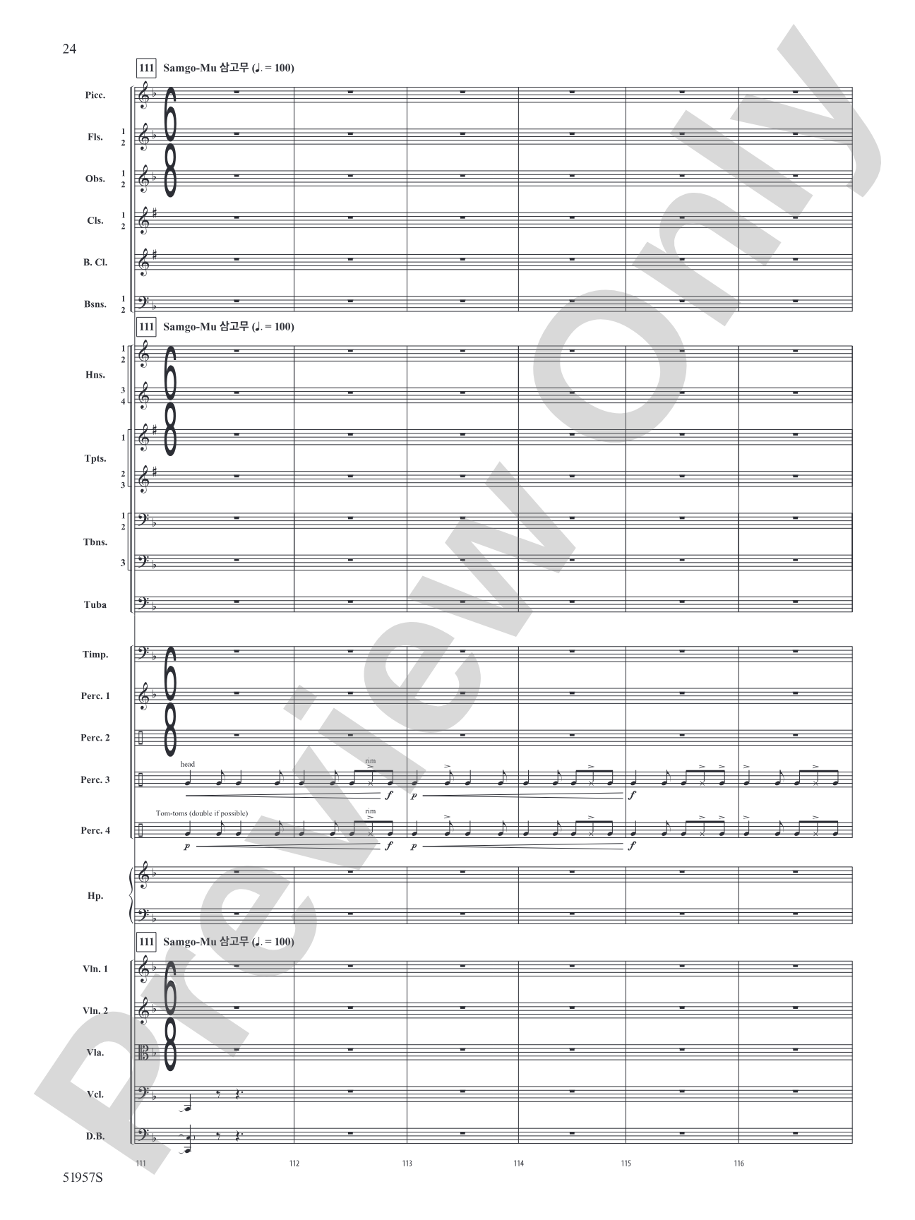 Han'gul: Full Orchestra Conductor Score & Parts
