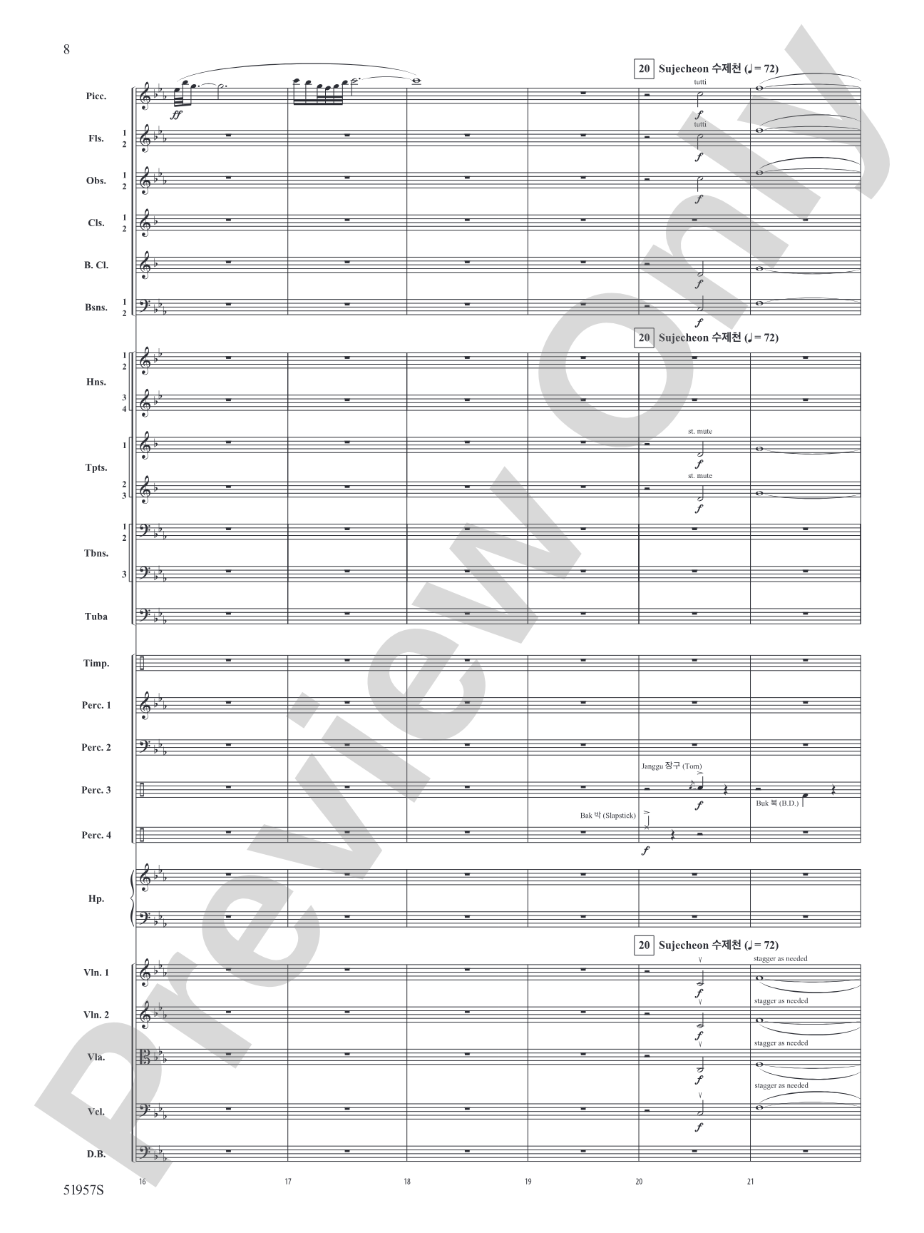 Han'gul: Full Orchestra Conductor Score & Parts