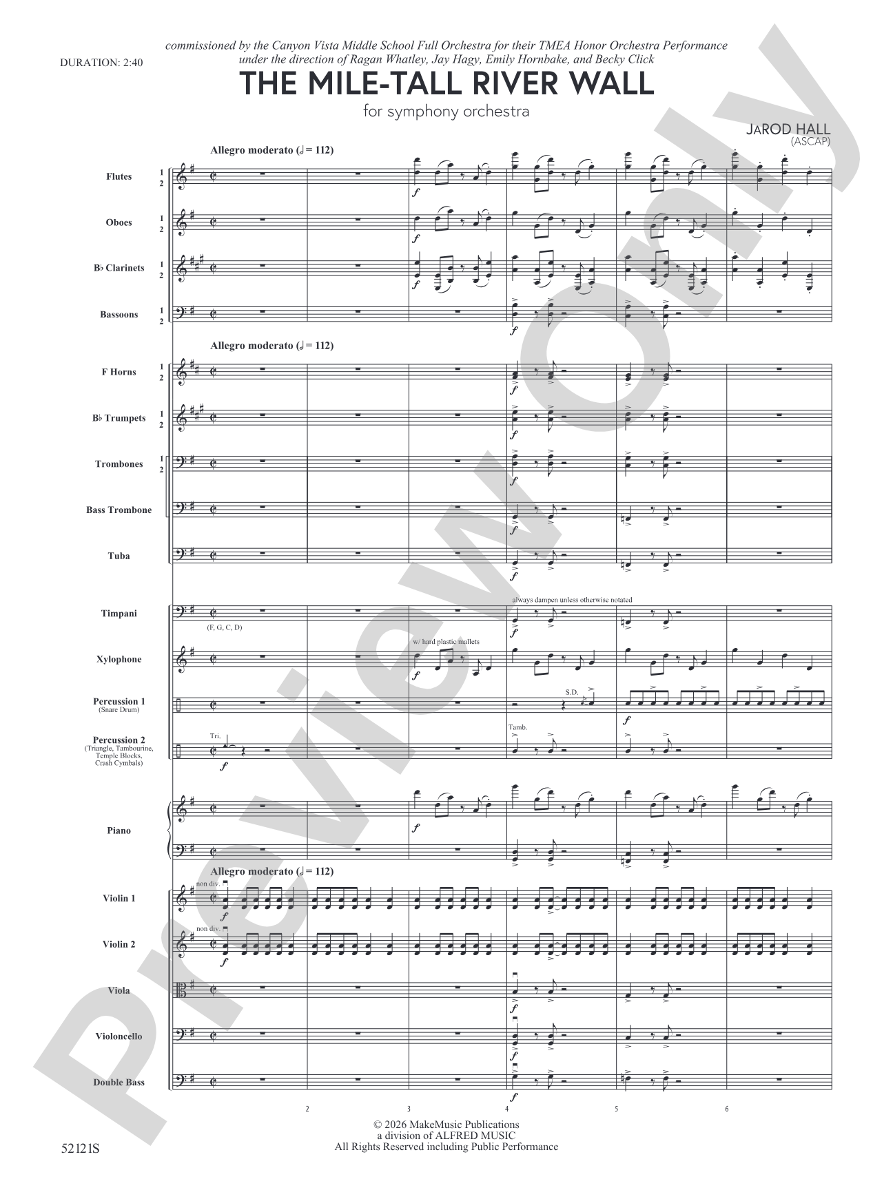The Mile-Tall River Wall: Full Orchestra Conductor Score & Parts