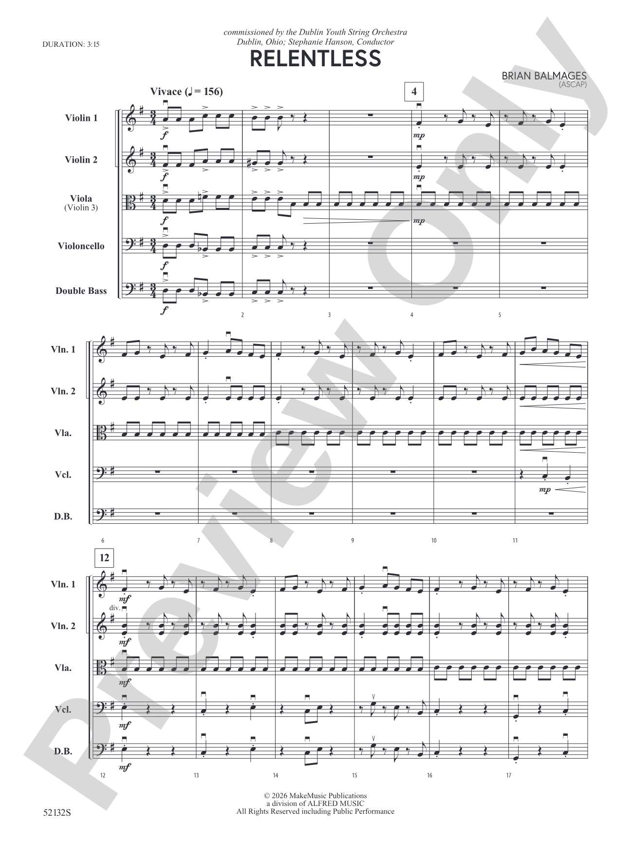 Relentless: String Orchestra Conductor Score & Parts