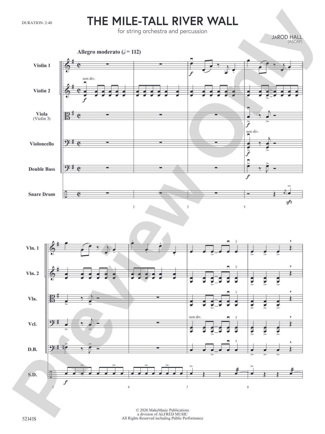 The Mile-Tall River Wall: String Orchestra Conductor Score & Parts