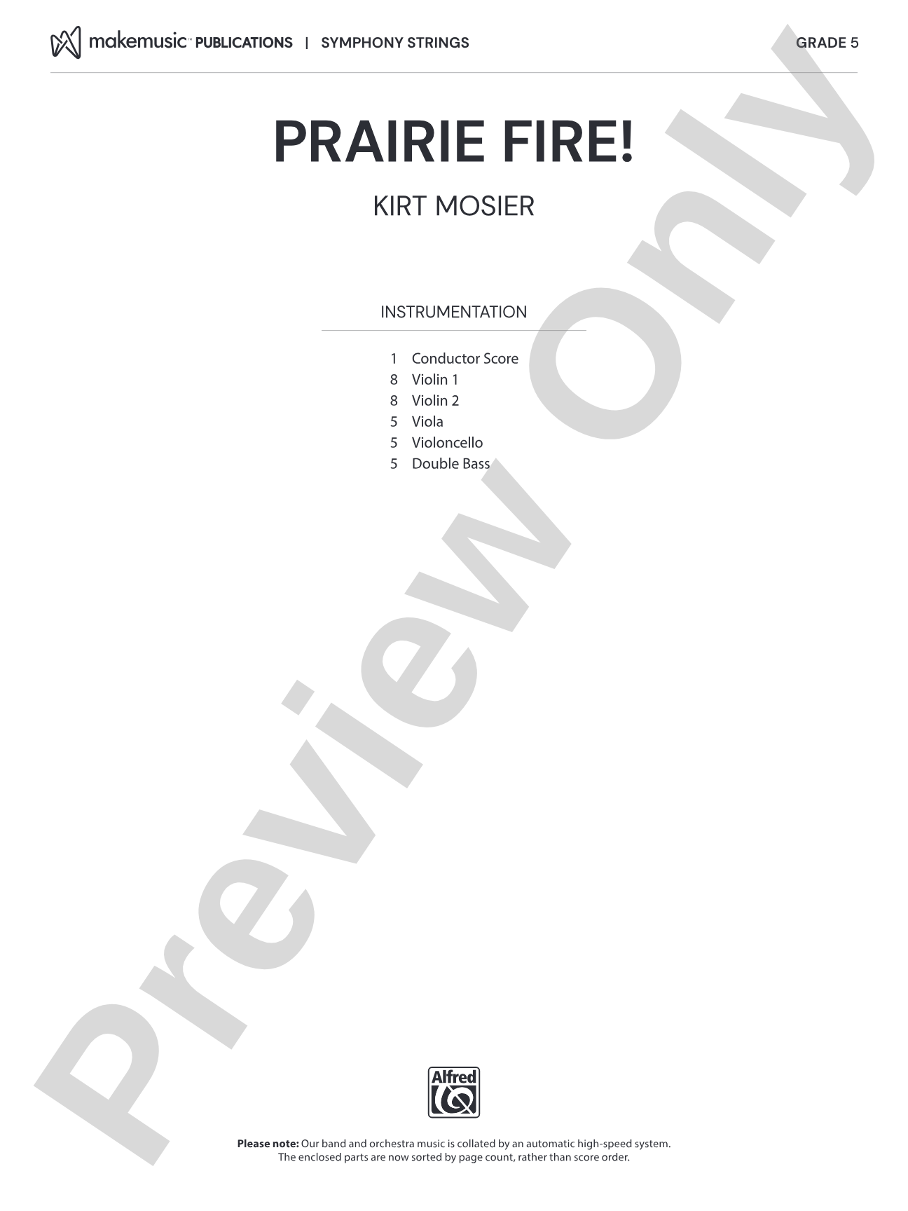Prairie Fire!: String Orchestra Conductor Score & Parts