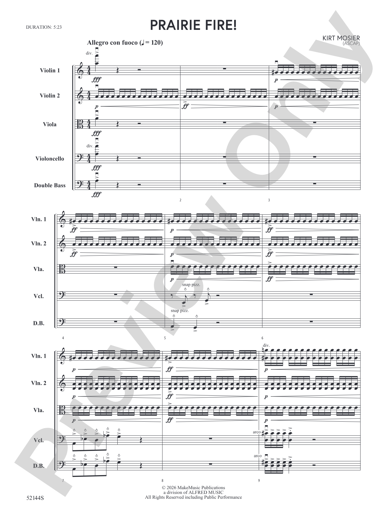 Prairie Fire!: String Orchestra Conductor Score & Parts