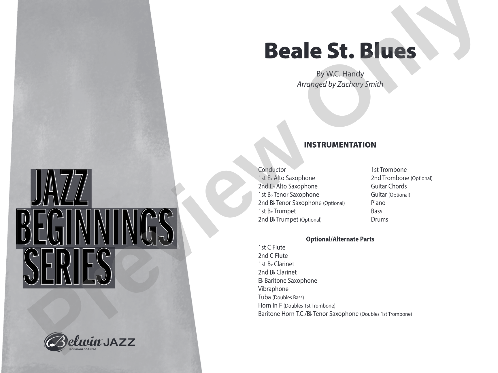 Beale St. Blues: Jazz Ensemble Conductor Score & Parts