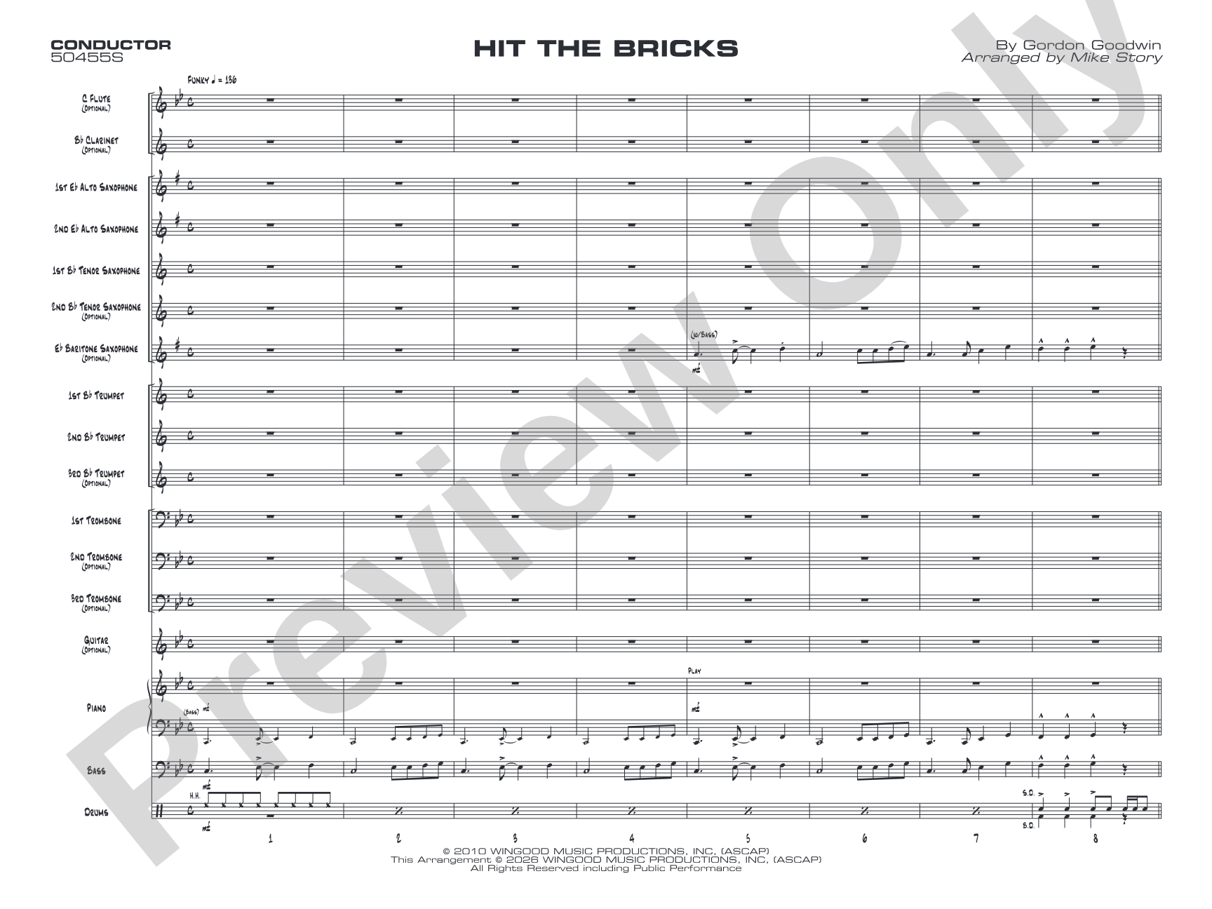 Hit the Bricks: Jazz Ensemble Conductor Score & Parts