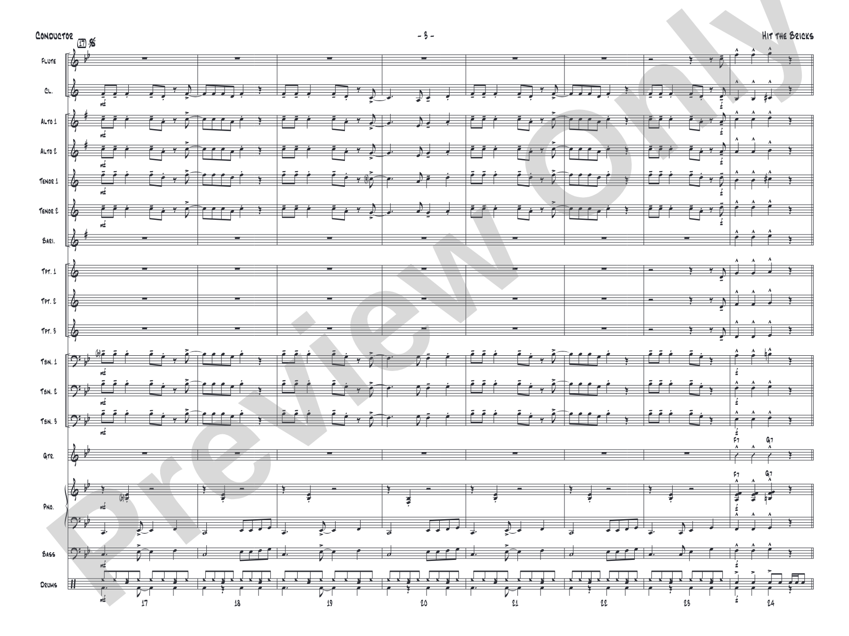 Hit the Bricks: Jazz Ensemble Conductor Score & Parts