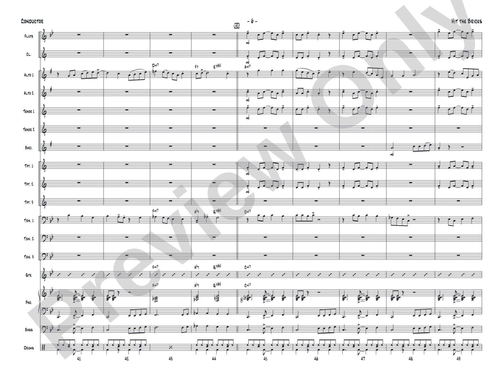 Hit the Bricks: Jazz Ensemble Conductor Score & Parts