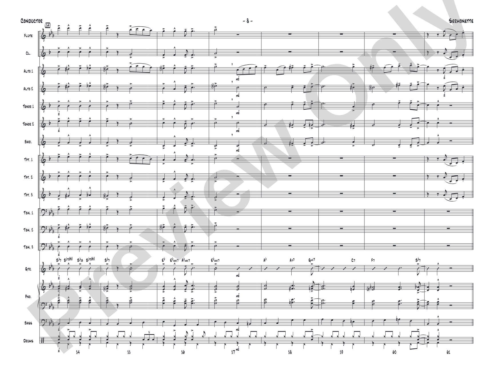 Sermonette: Jazz Ensemble Conductor Score & Parts