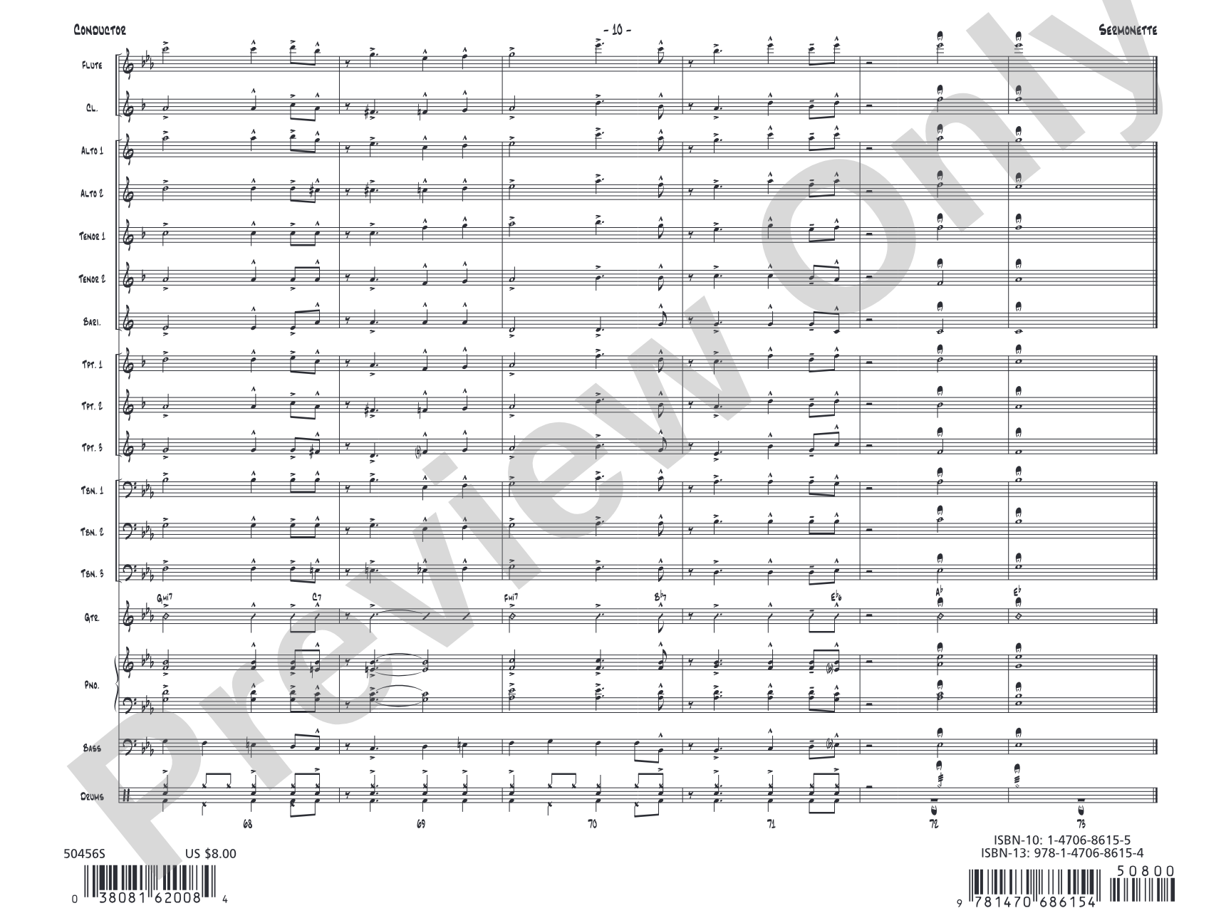 Sermonette: Jazz Ensemble Conductor Score & Parts