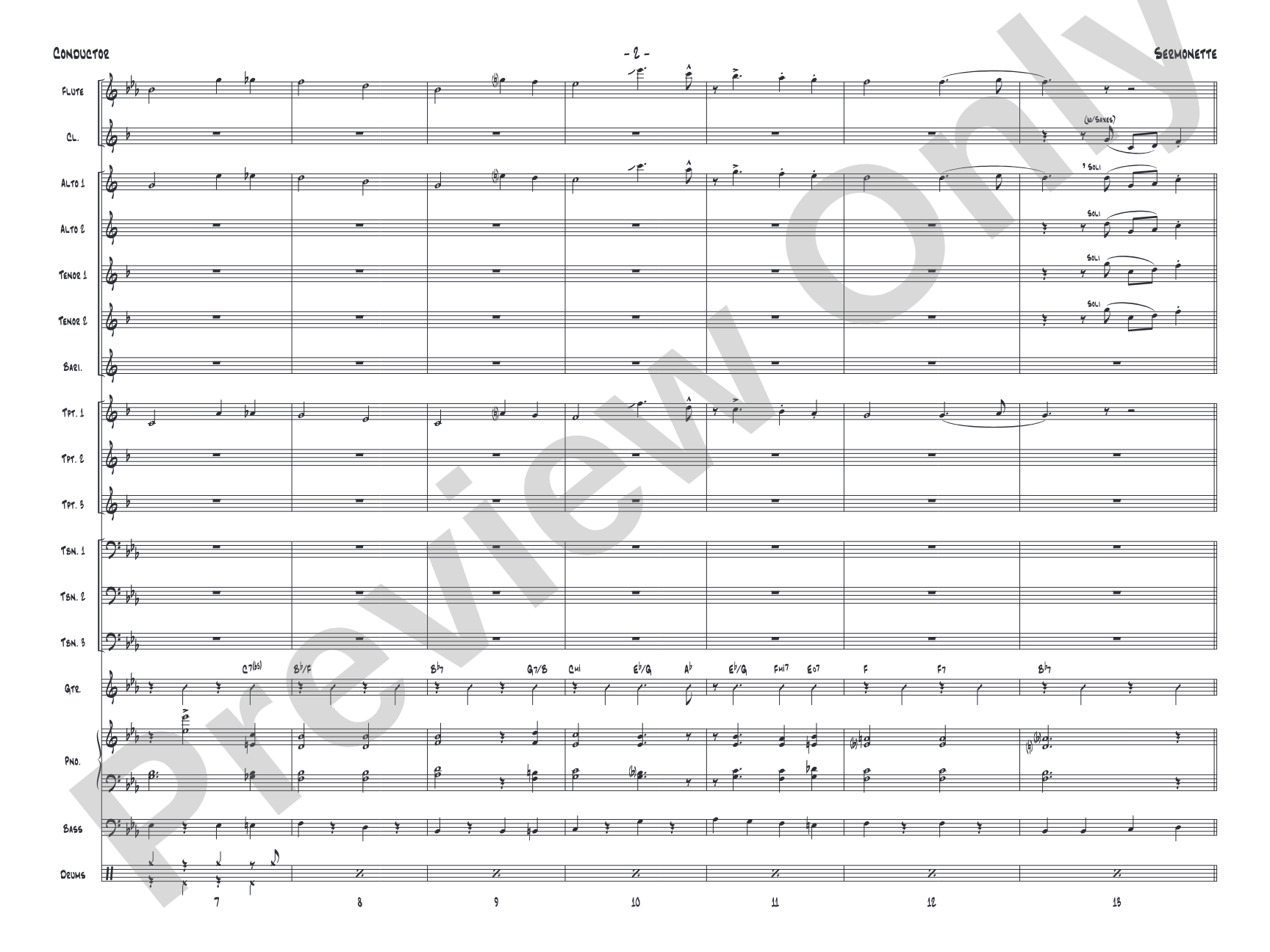 Sermonette: Jazz Ensemble Conductor Score & Parts