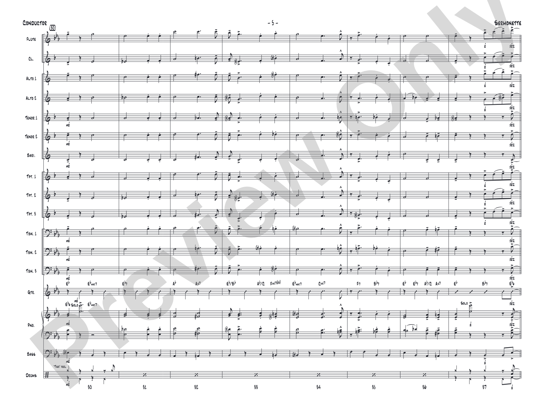 Sermonette: Jazz Ensemble Conductor Score & Parts