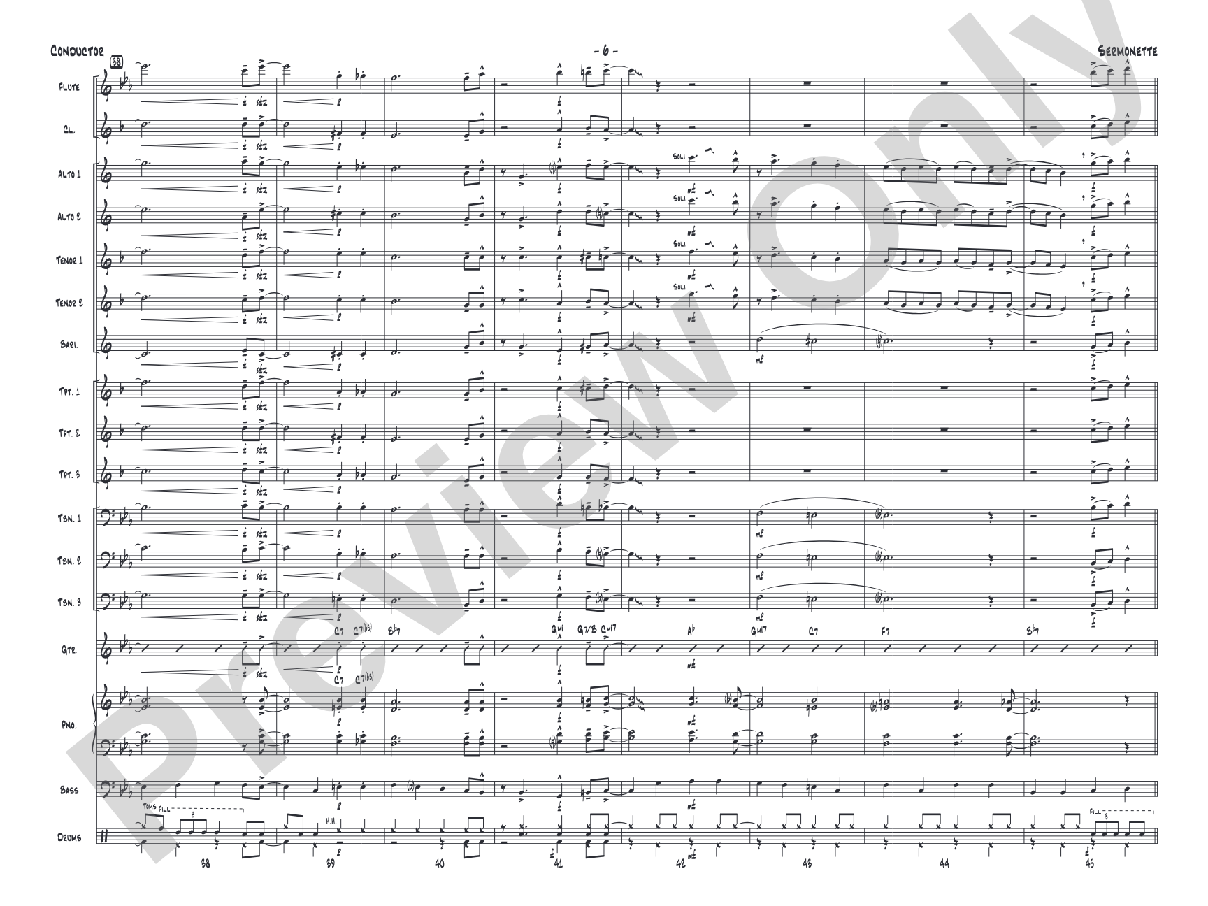 Sermonette: Jazz Ensemble Conductor Score & Parts