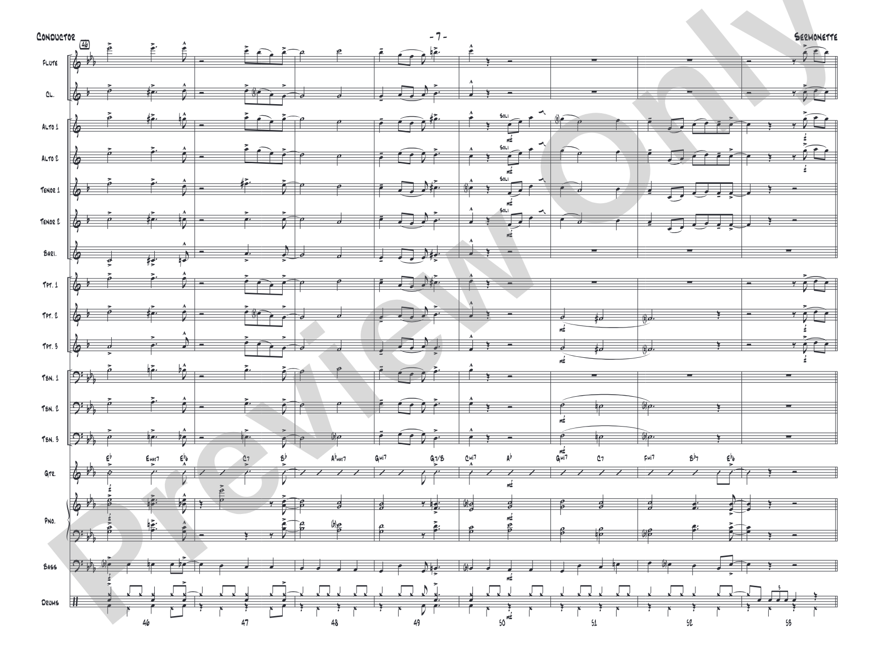 Sermonette: Jazz Ensemble Conductor Score & Parts