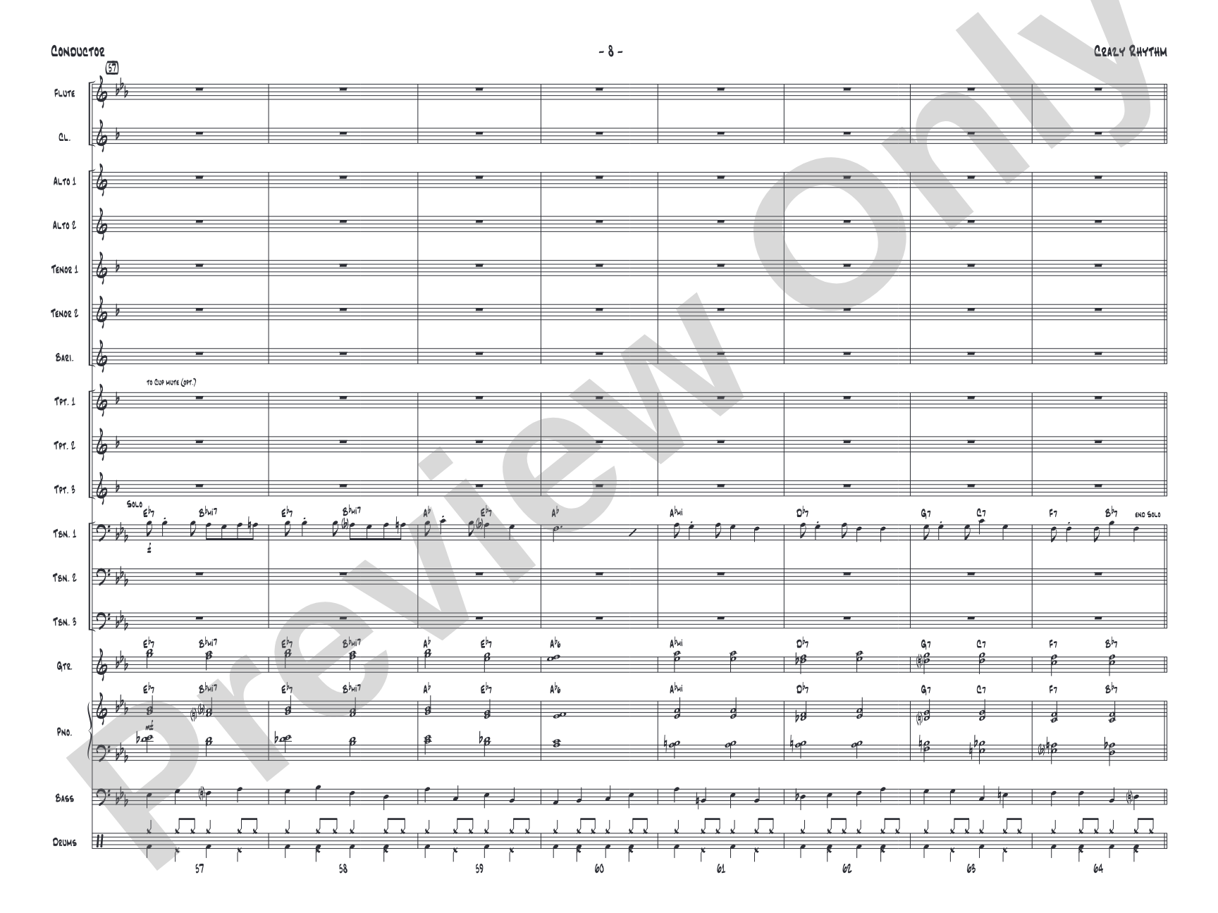 Crazy Rhythm: Jazz Ensemble Conductor Score & Parts