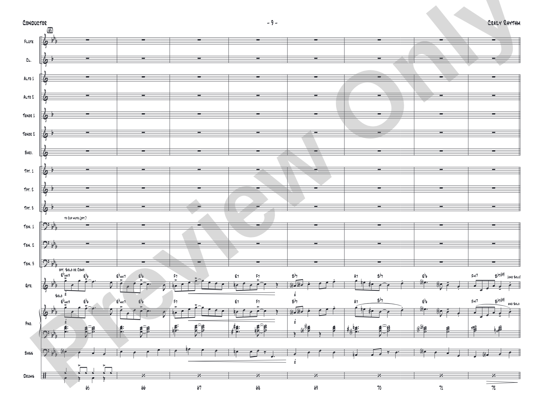 Crazy Rhythm: Jazz Ensemble Conductor Score & Parts