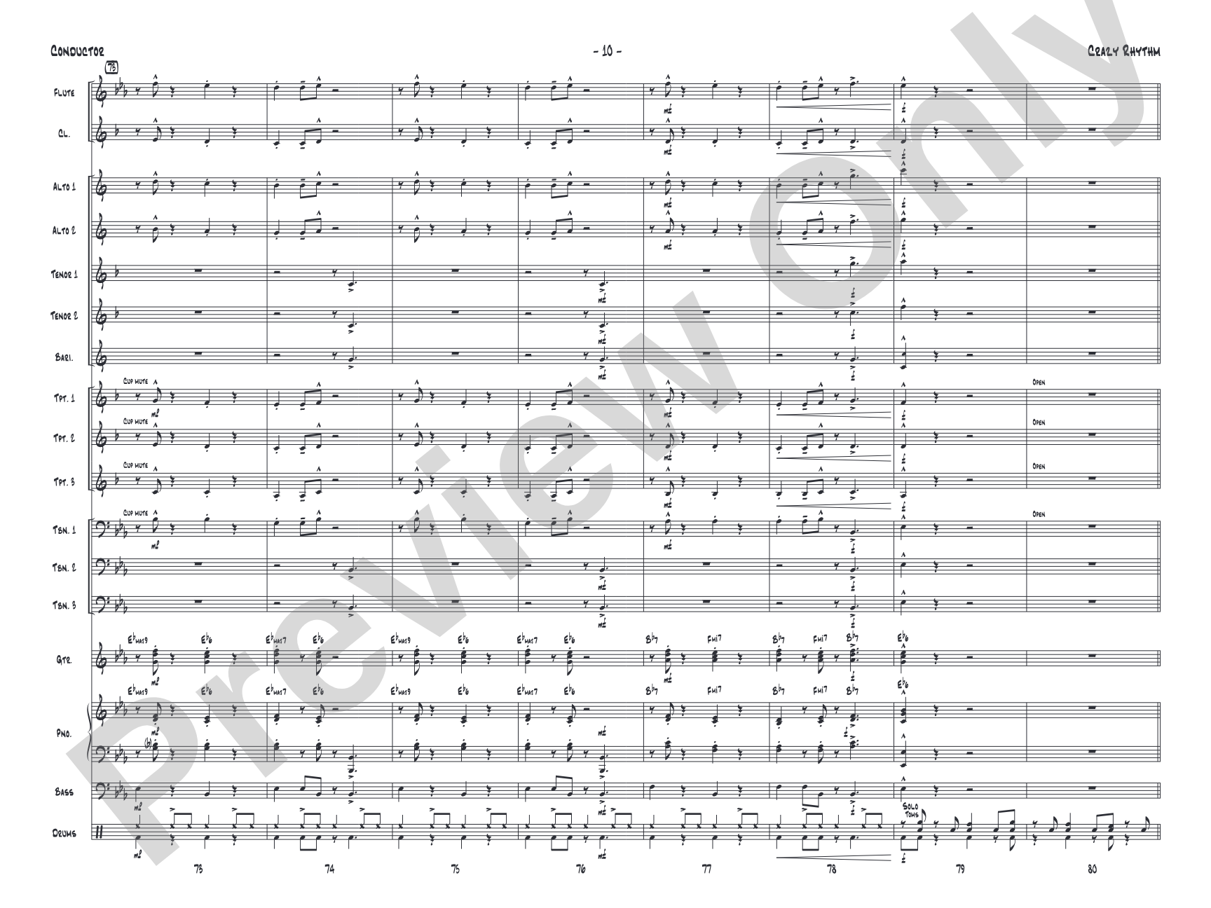 Crazy Rhythm: Jazz Ensemble Conductor Score & Parts