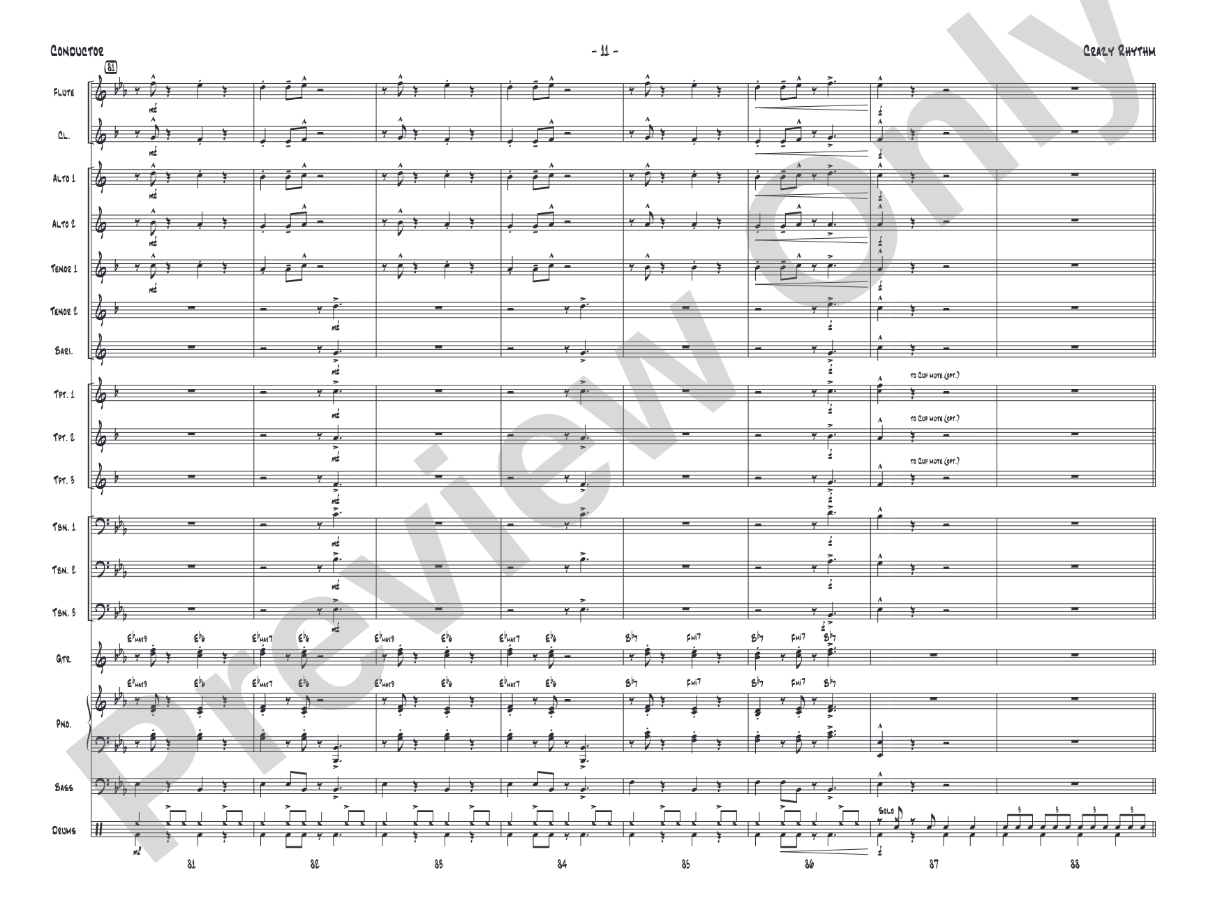 Crazy Rhythm: Jazz Ensemble Conductor Score & Parts