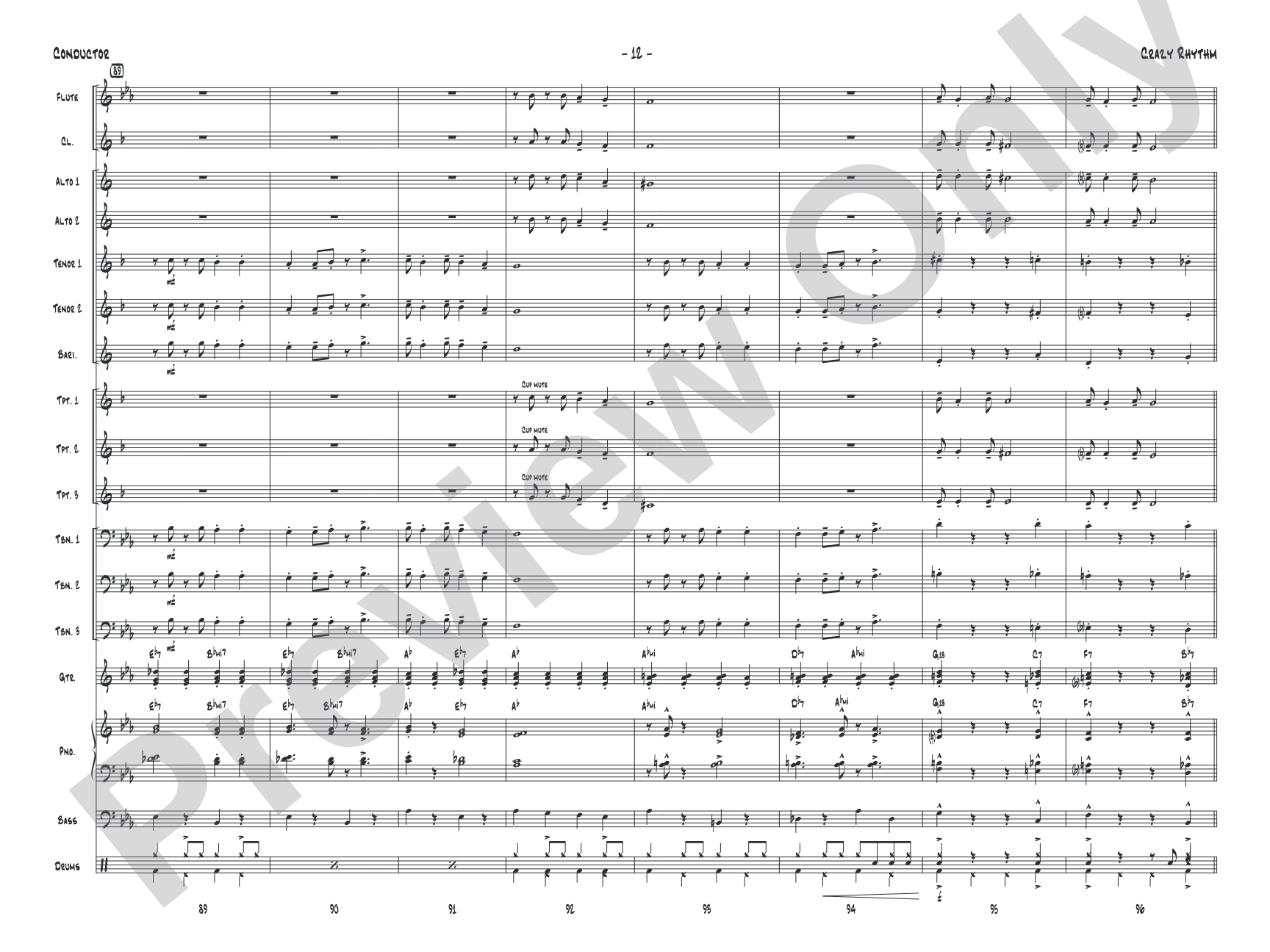 Crazy Rhythm: Jazz Ensemble Conductor Score & Parts
