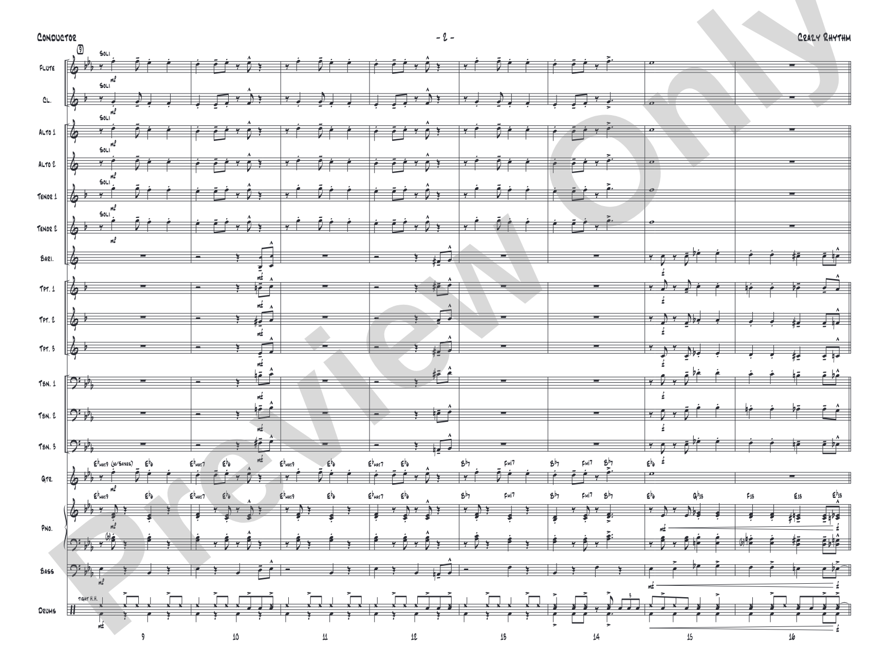 Crazy Rhythm: Jazz Ensemble Conductor Score & Parts