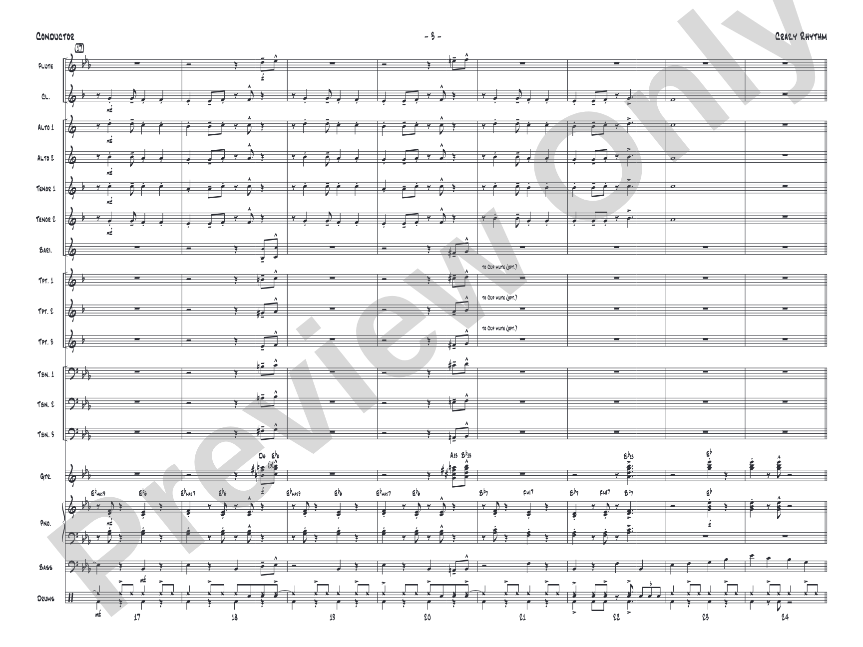 Crazy Rhythm: Jazz Ensemble Conductor Score & Parts