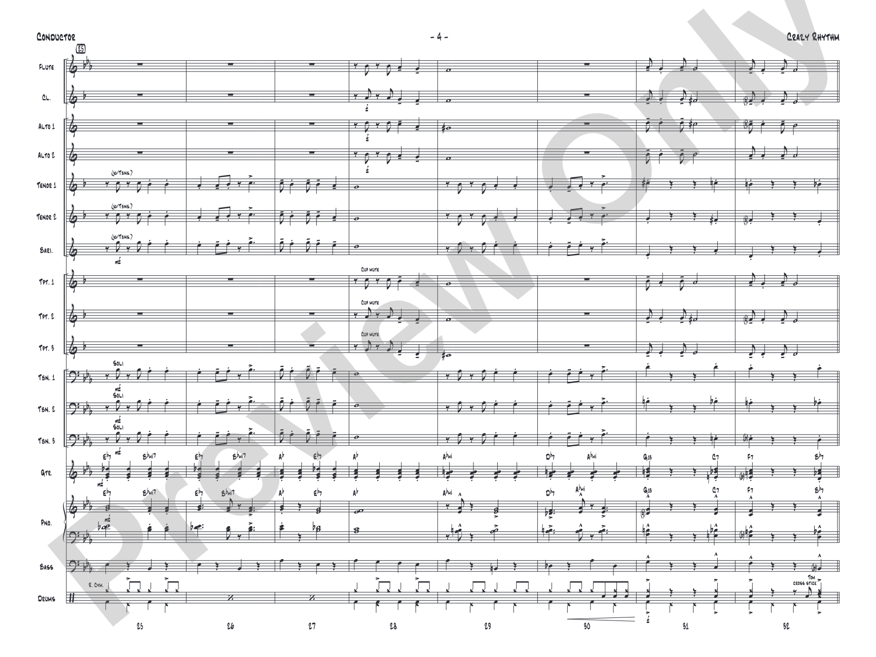 Crazy Rhythm: Jazz Ensemble Conductor Score & Parts