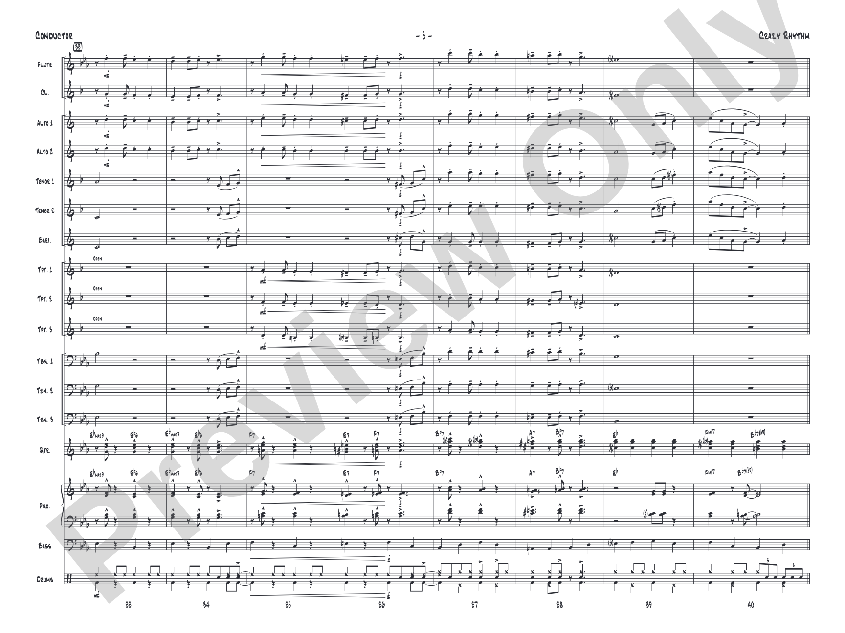 Crazy Rhythm: Jazz Ensemble Conductor Score & Parts