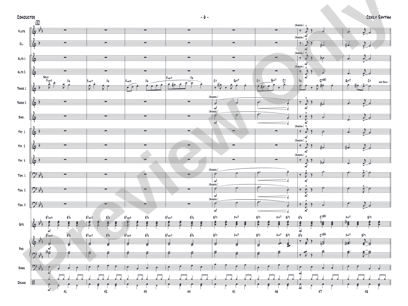 Crazy Rhythm: Jazz Ensemble Conductor Score & Parts