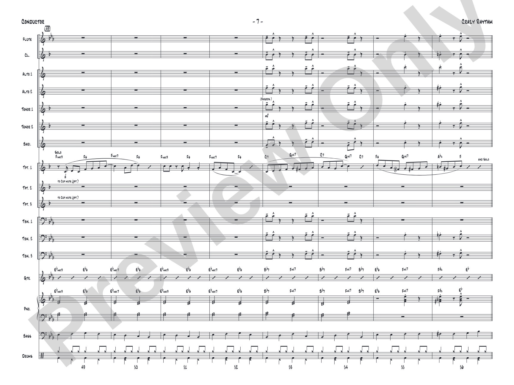 Crazy Rhythm: Jazz Ensemble Conductor Score & Parts