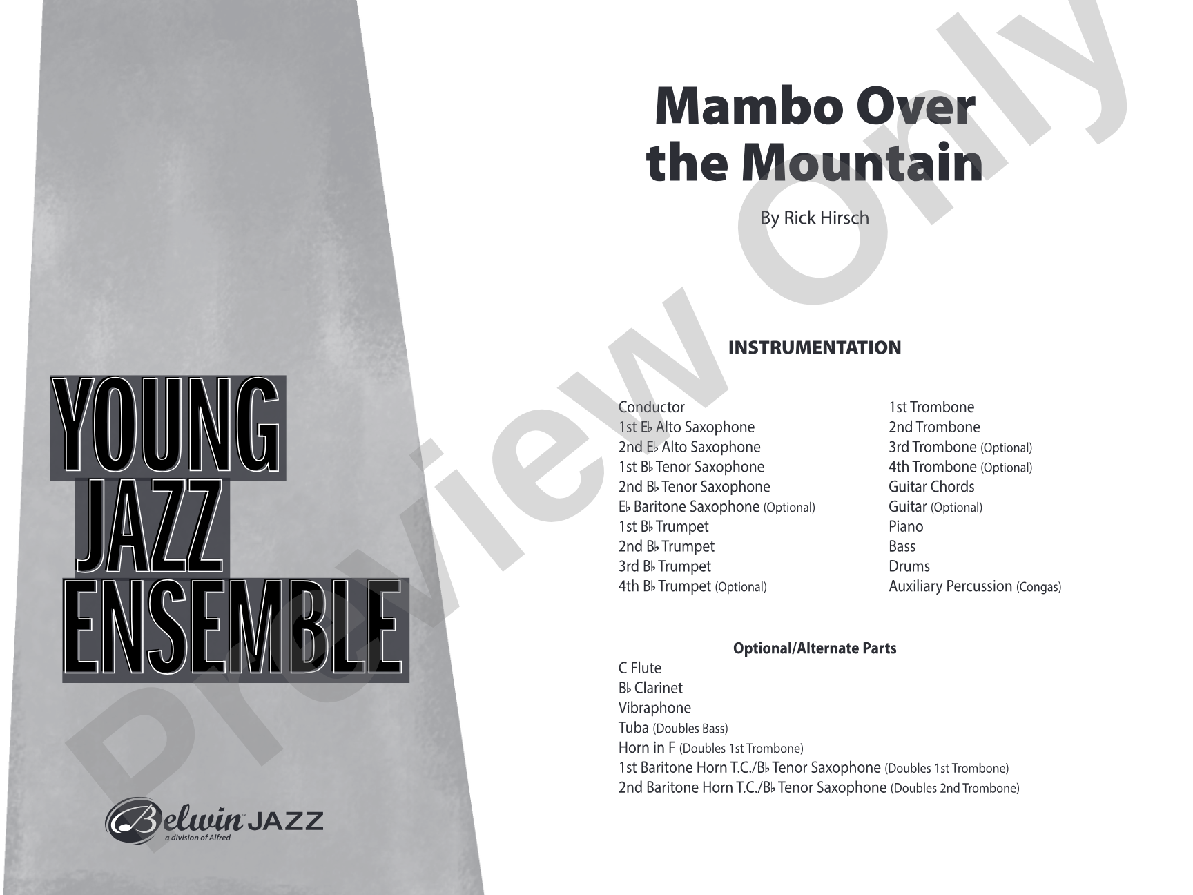Mambo Over the Mountain: Jazz Ensemble Conductor Score & Parts