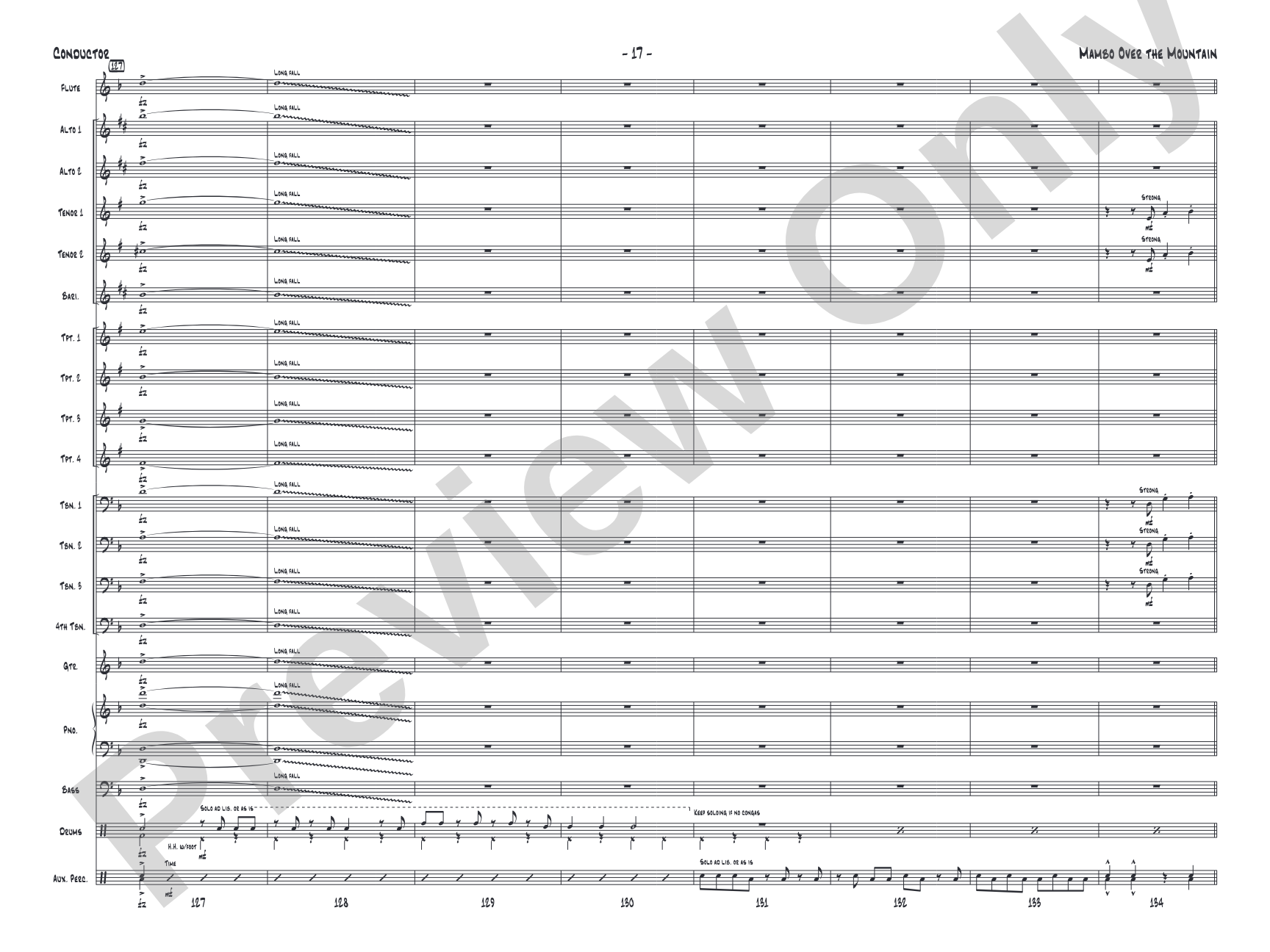 Mambo Over the Mountain: Jazz Ensemble Conductor Score & Parts