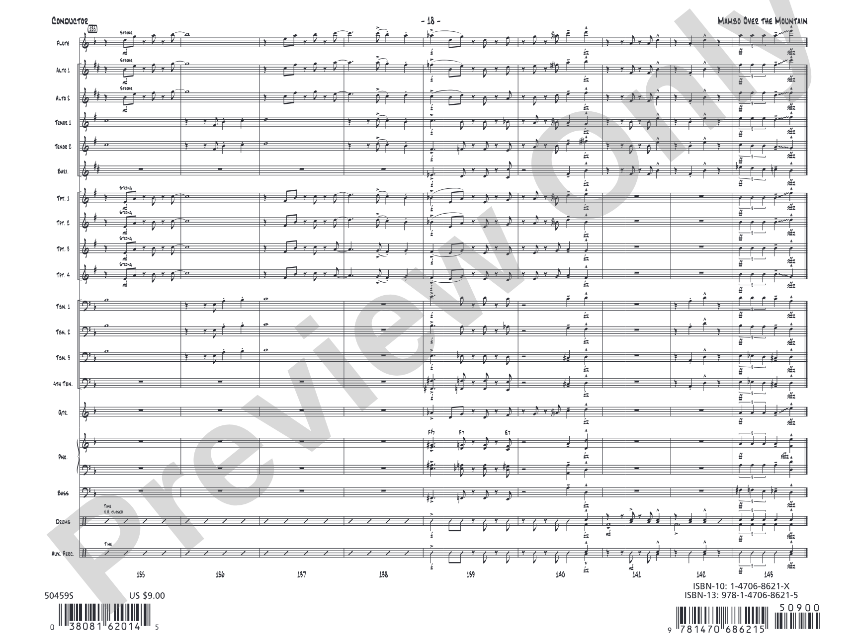 Mambo Over the Mountain: Jazz Ensemble Conductor Score & Parts