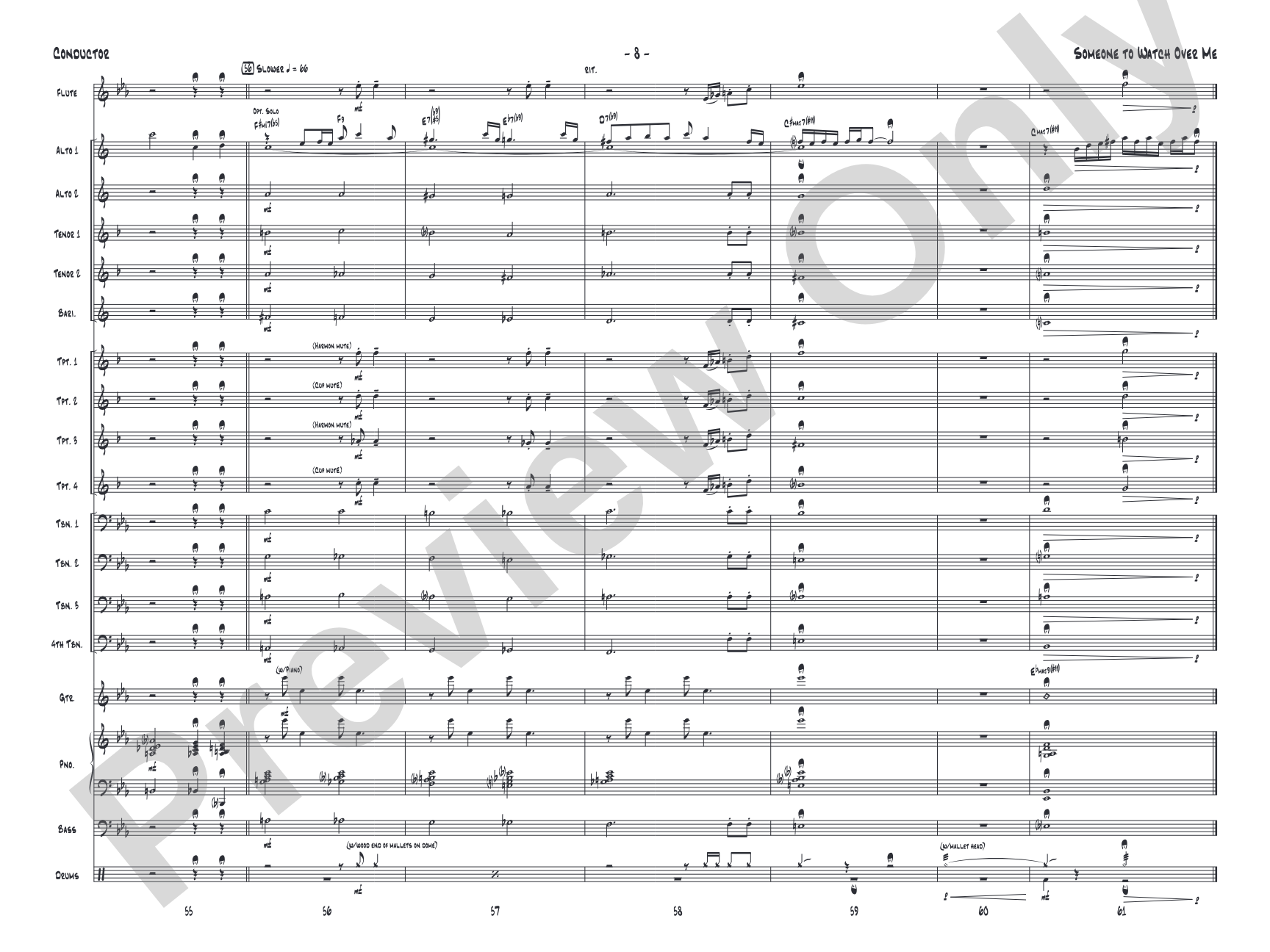 Someone to Watch Over Me: Jazz Ensemble Conductor Score & Parts