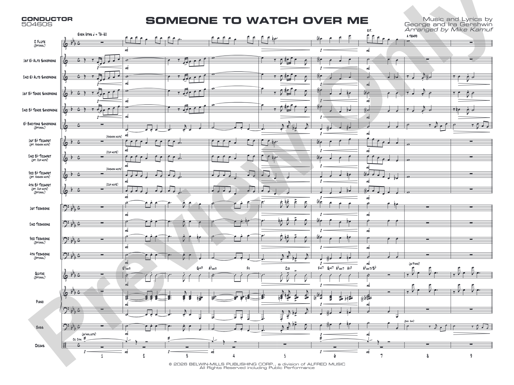 Someone to Watch Over Me: Jazz Ensemble Conductor Score & Parts
